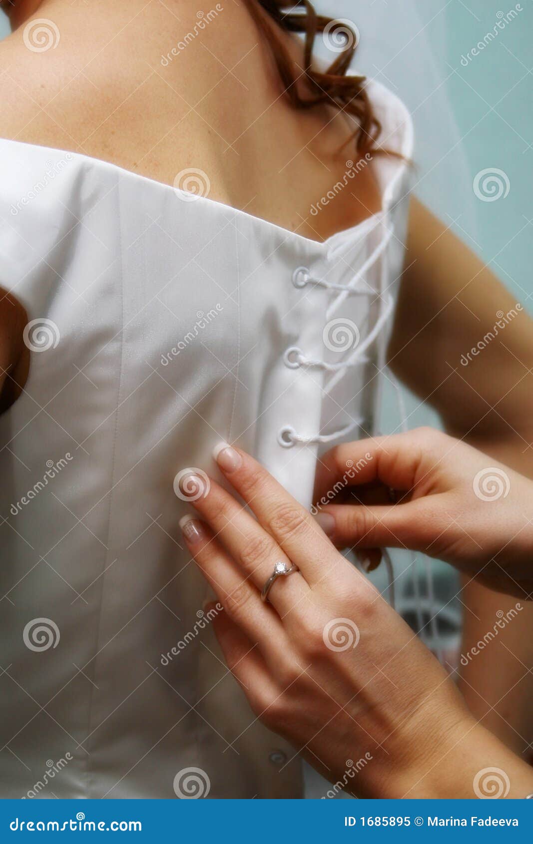 Soft Focus in Lacing of the Wedding Dress Stock Image Image of girl