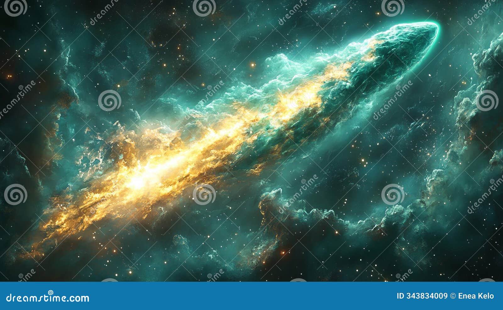 soft mint watercolor comet streak background