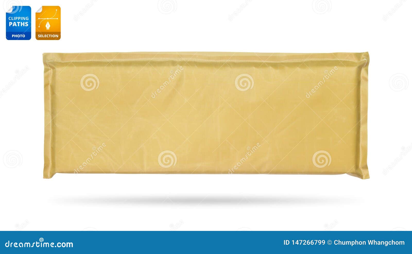 soft pad  on white background. square  pillow for absorb. clipping paths object
