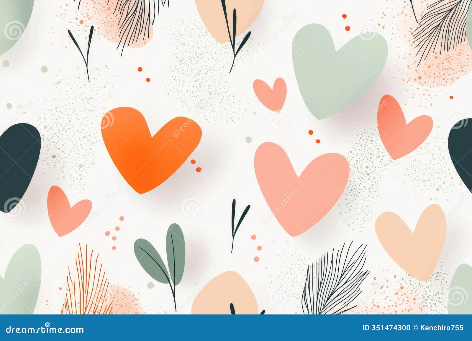 soft pastel hearts and abstract s create playful and modern 