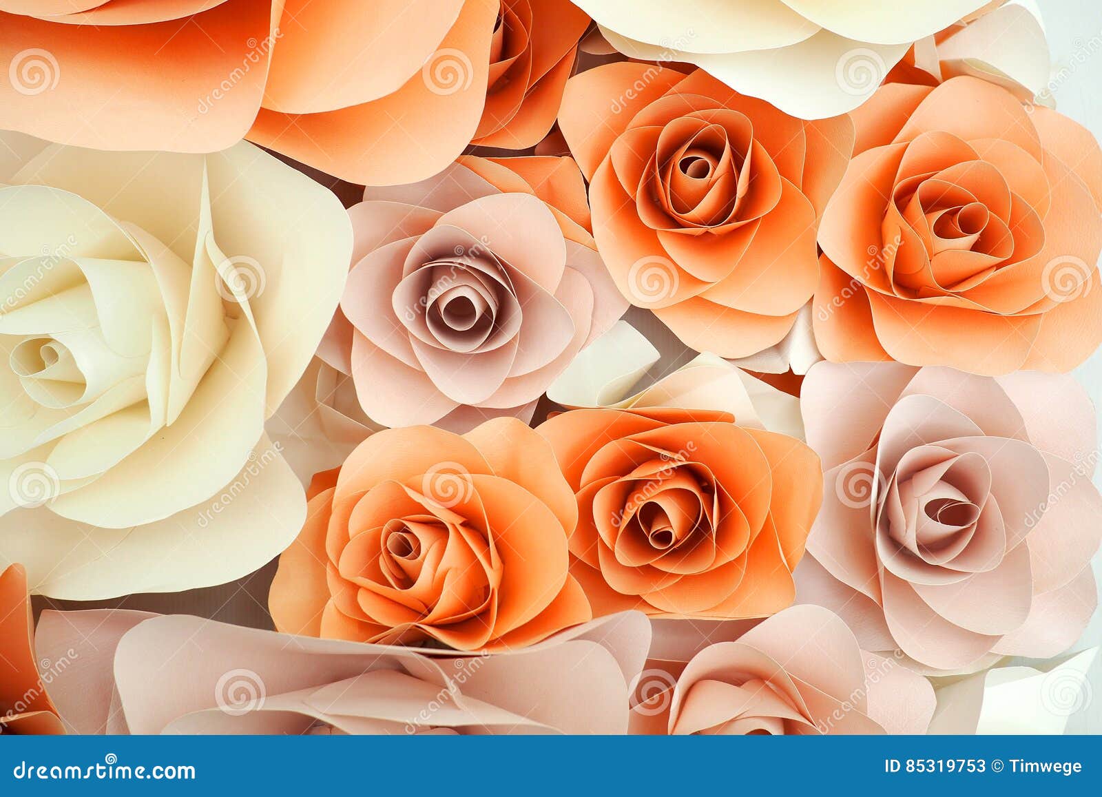 Soft Pastel Paper Roses Background Design Stock Image Image of bunch