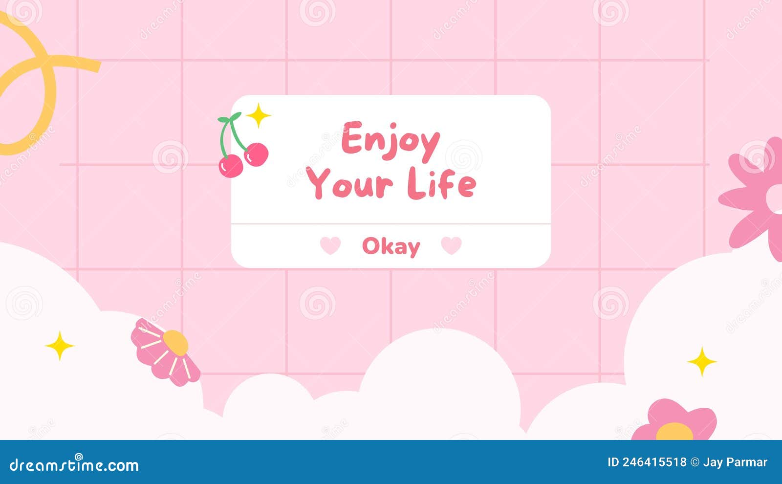 Soft Pink Playful Quote Desktop Wallpaper Stock Illustration Illustration of magenta
