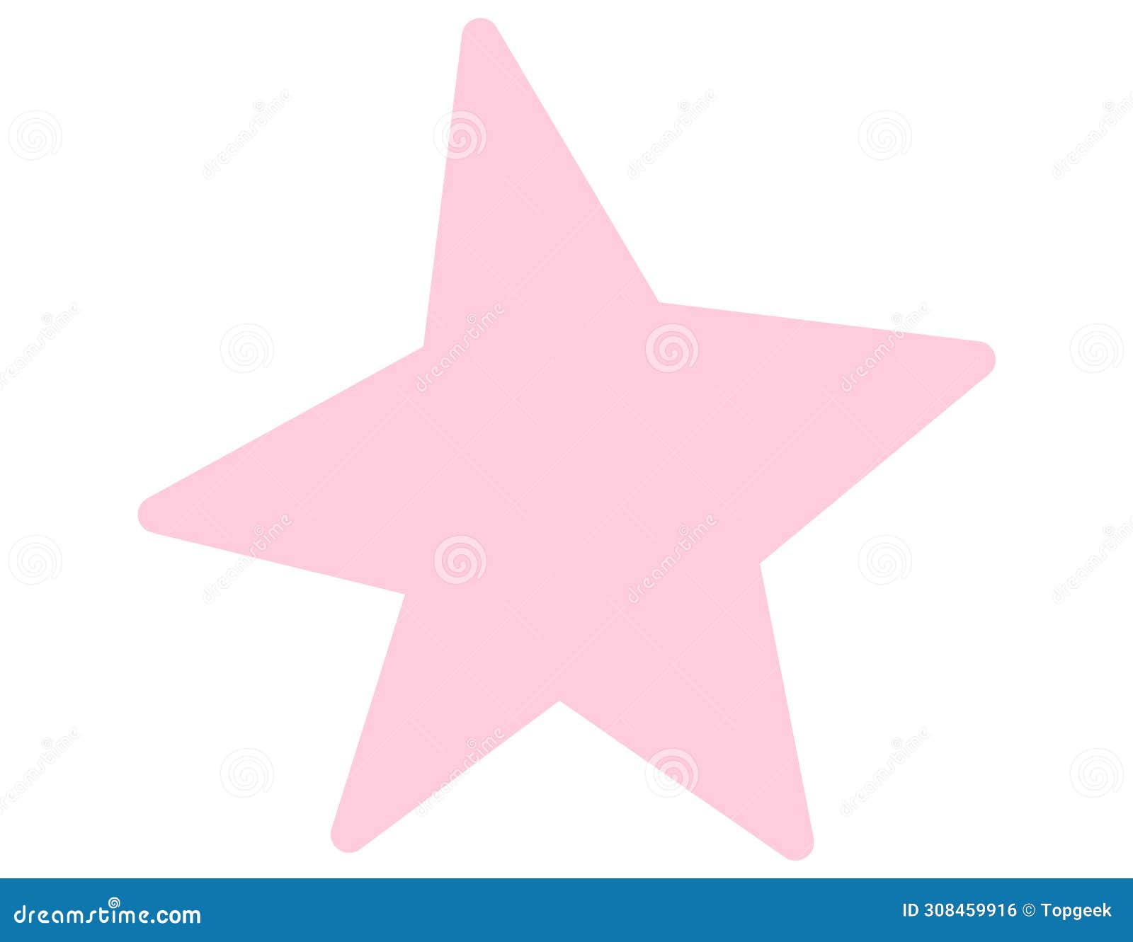 soft pink star   on a clean white background