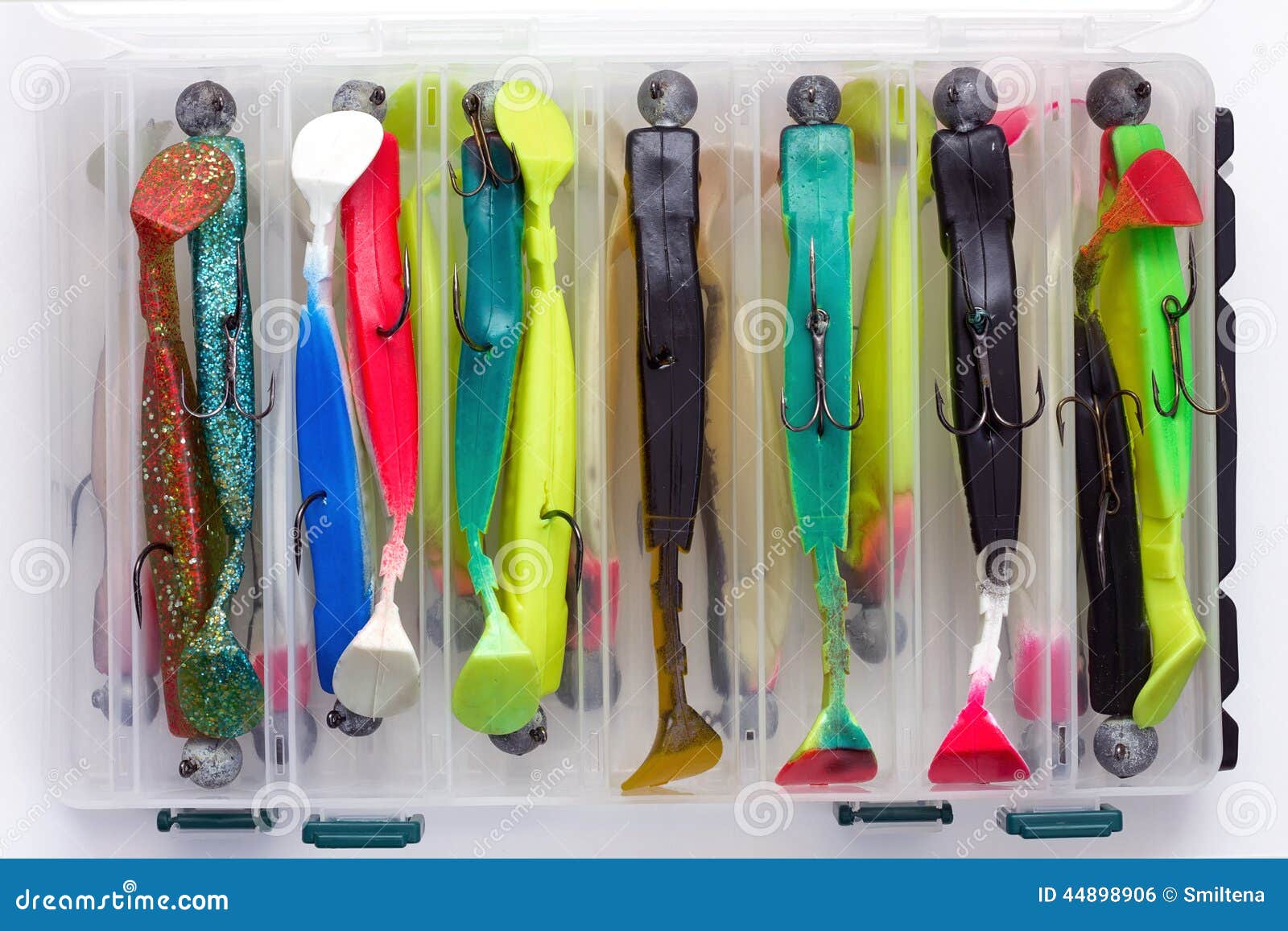Soft plastic fishing lures stock photo. Image of white 44898906