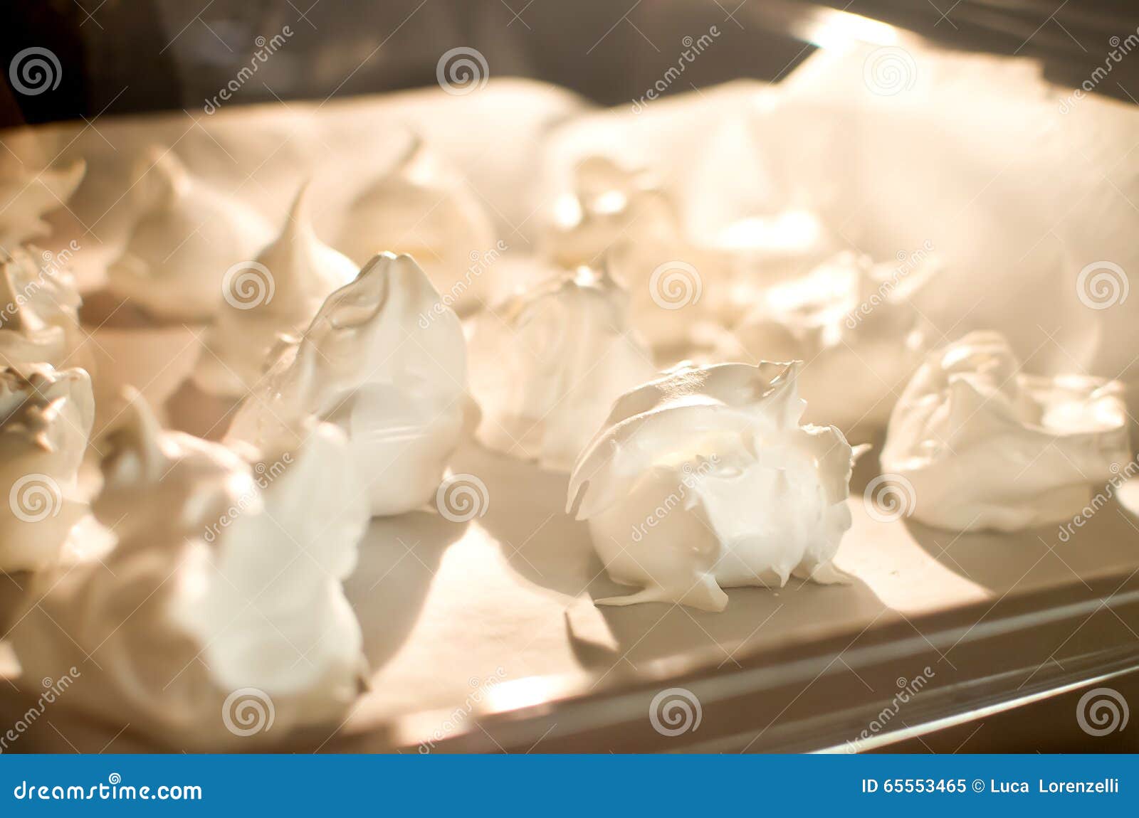Soft Sugar Meringues Bake in the Oven Stock Image Image of kitchen, traditional 65553465