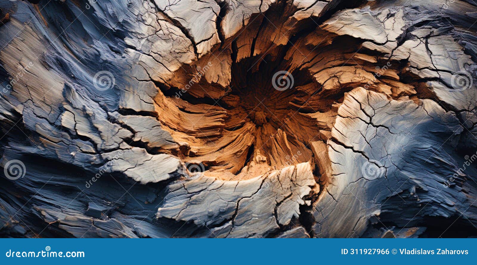 soft vortex dancing on the bark of a tree, like a whirlwind of passions, captivating its streng