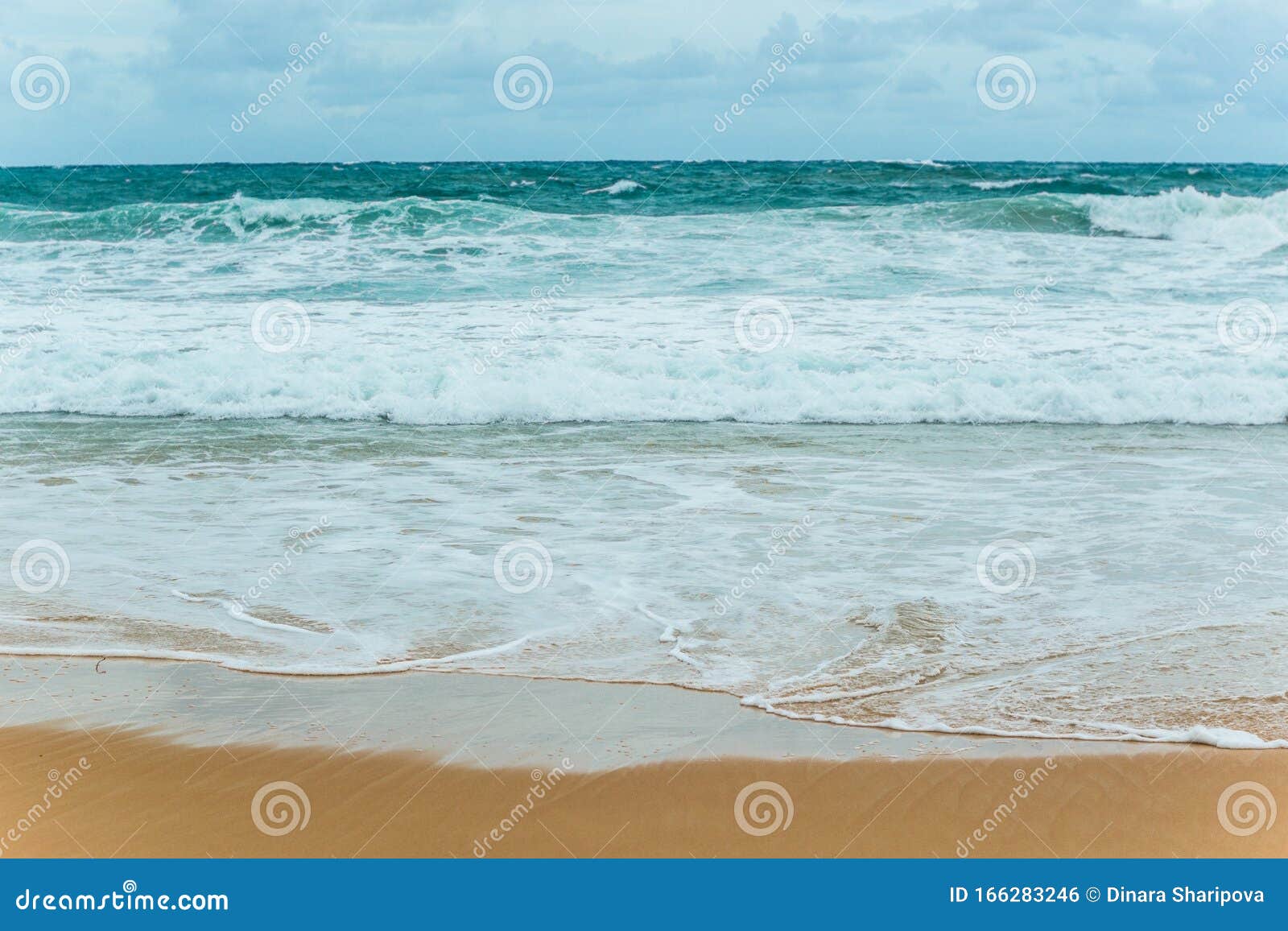 Soft Wave of Blue Ocean. Beautiful Summer Background with Sandy Beach