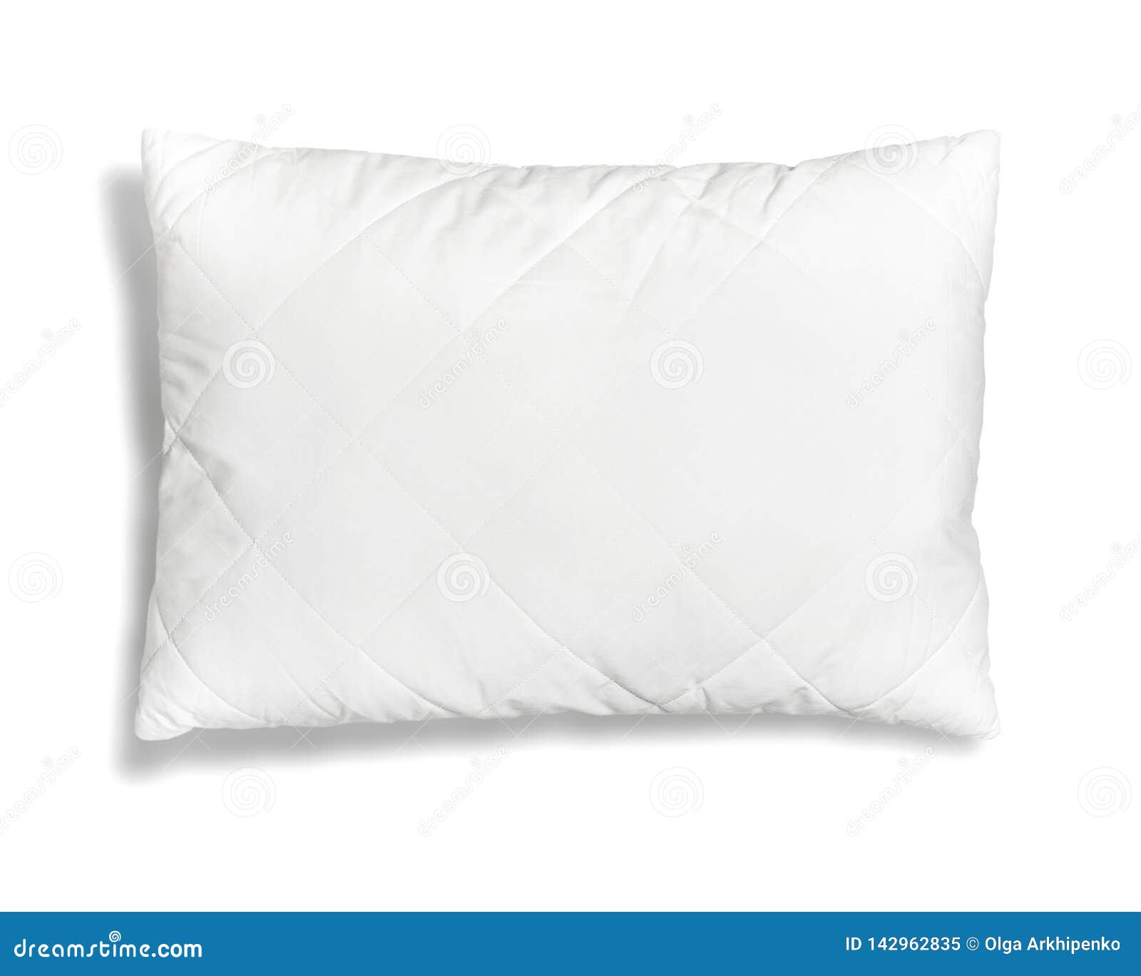 Soft White Pillow Isolated on White Background Top View. Clean Pillow, Interior Item, Bedding Mockup Design Template Stock Image - Image of decorative, mock: 142962835
