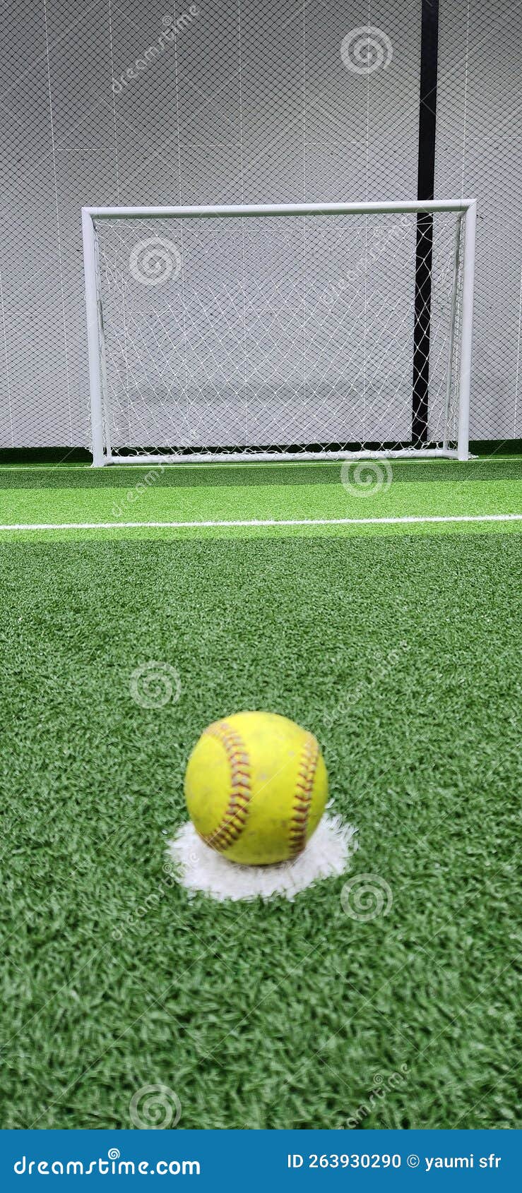 Softball Ball at Futsal Field Stock Photo Image of softball, grass
