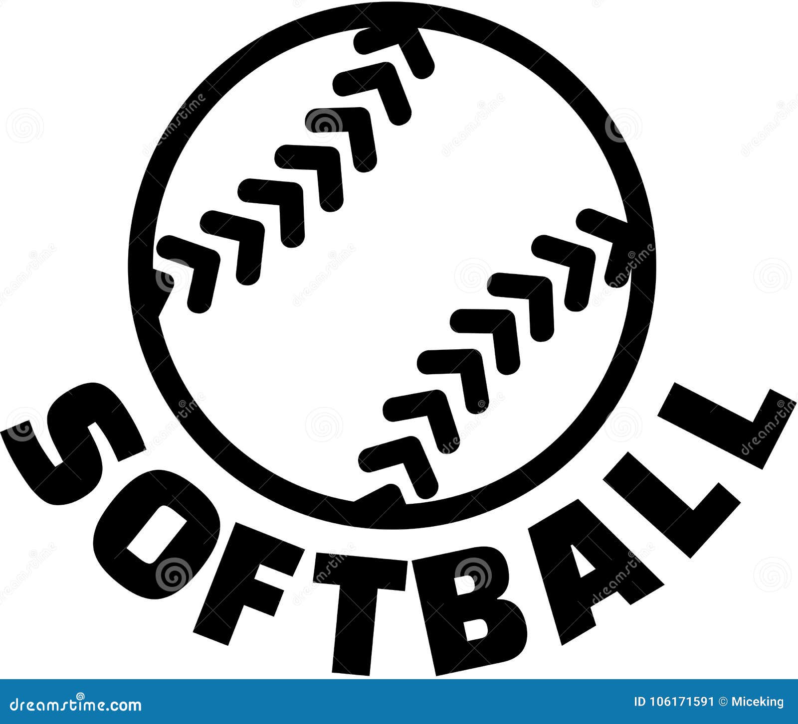 Softball ball with name stock vector. Illustration of vector 106171591