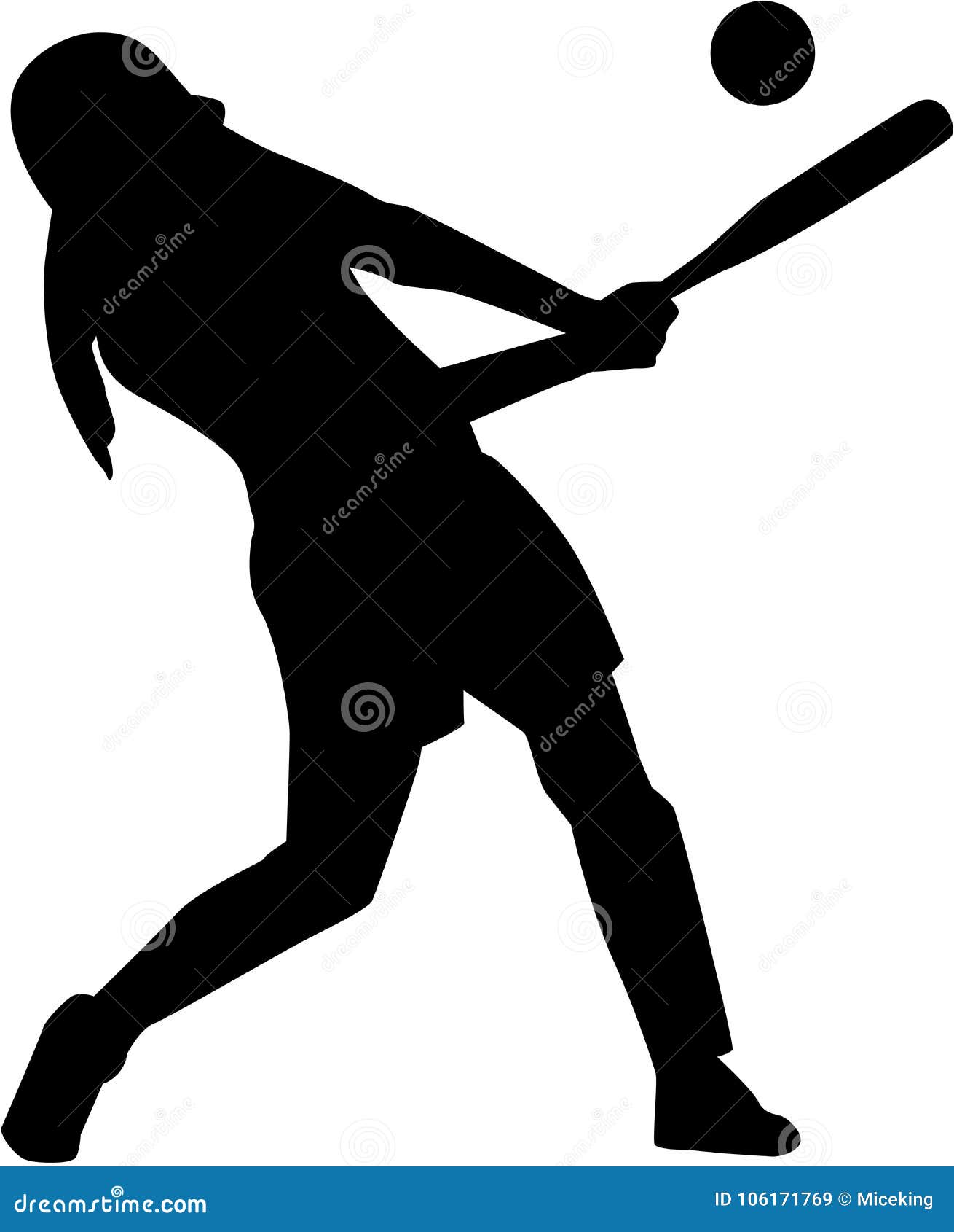 softball silhouette clip art