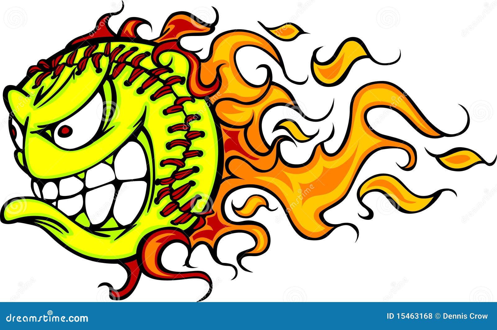 rocfk and fire softball clipart