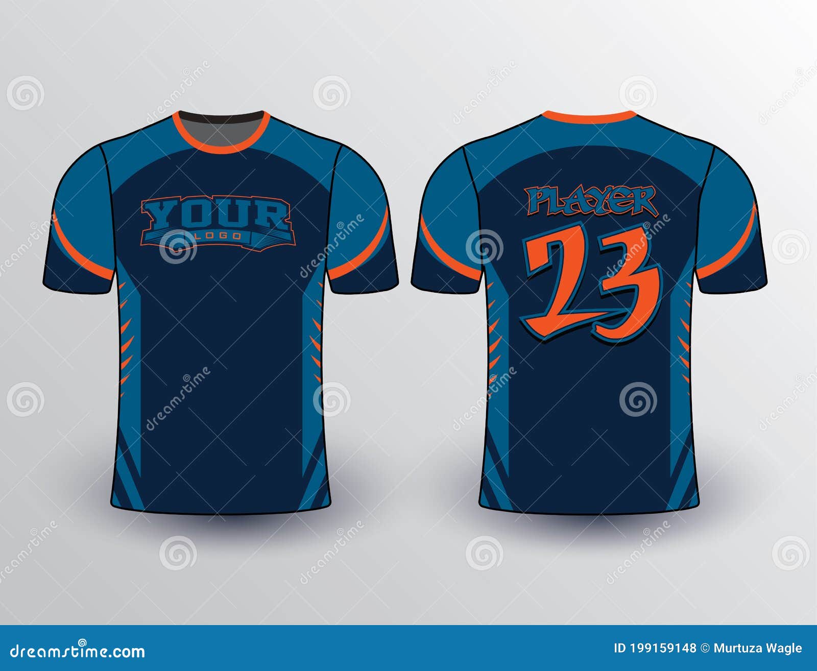 blue and orange baseball jersey