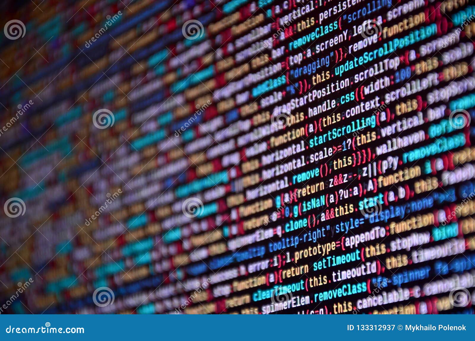 Software Developer Programming Code on Computer. Abstract Computer ...