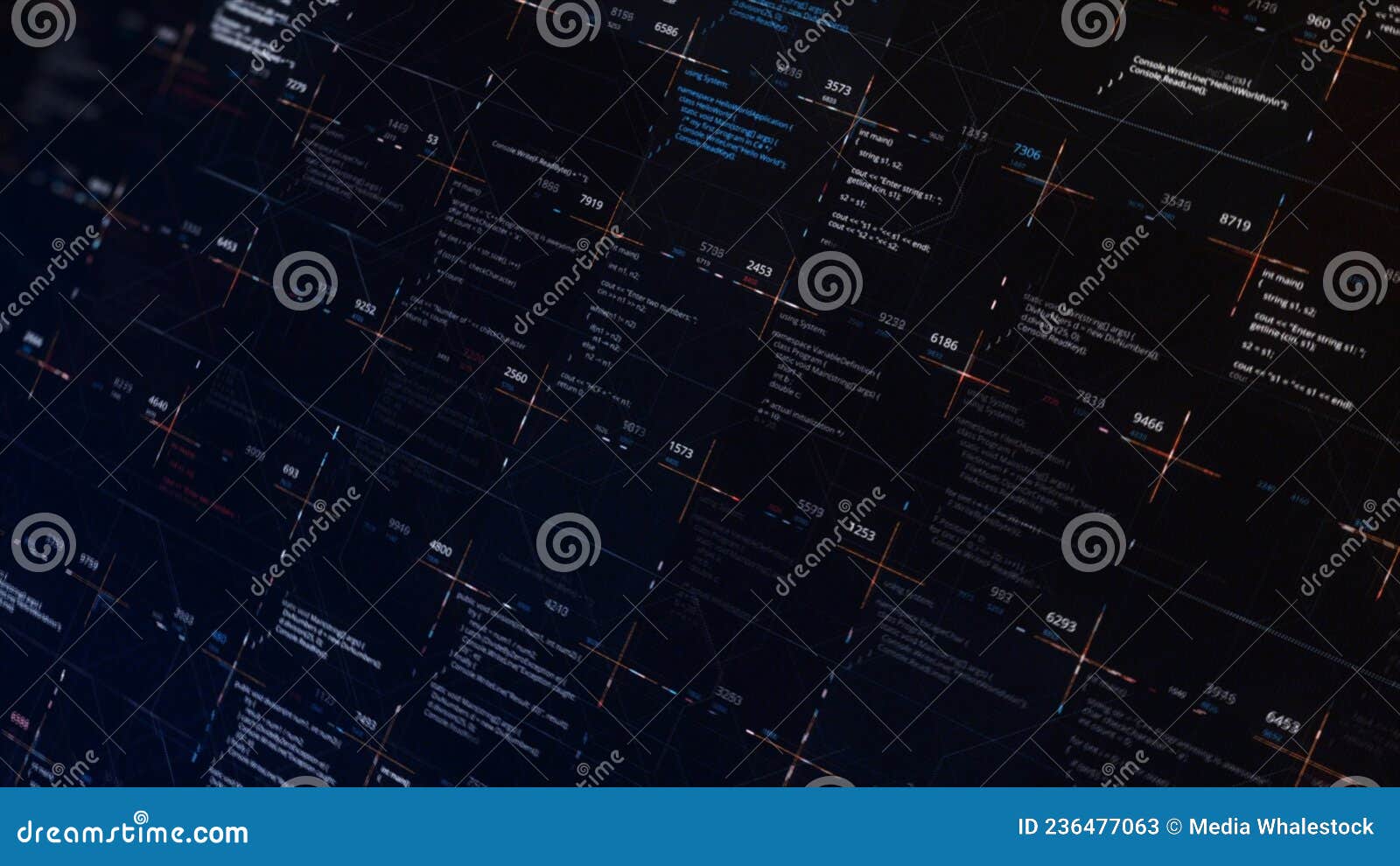 Software Developer Programming Code Running on Black Background ...