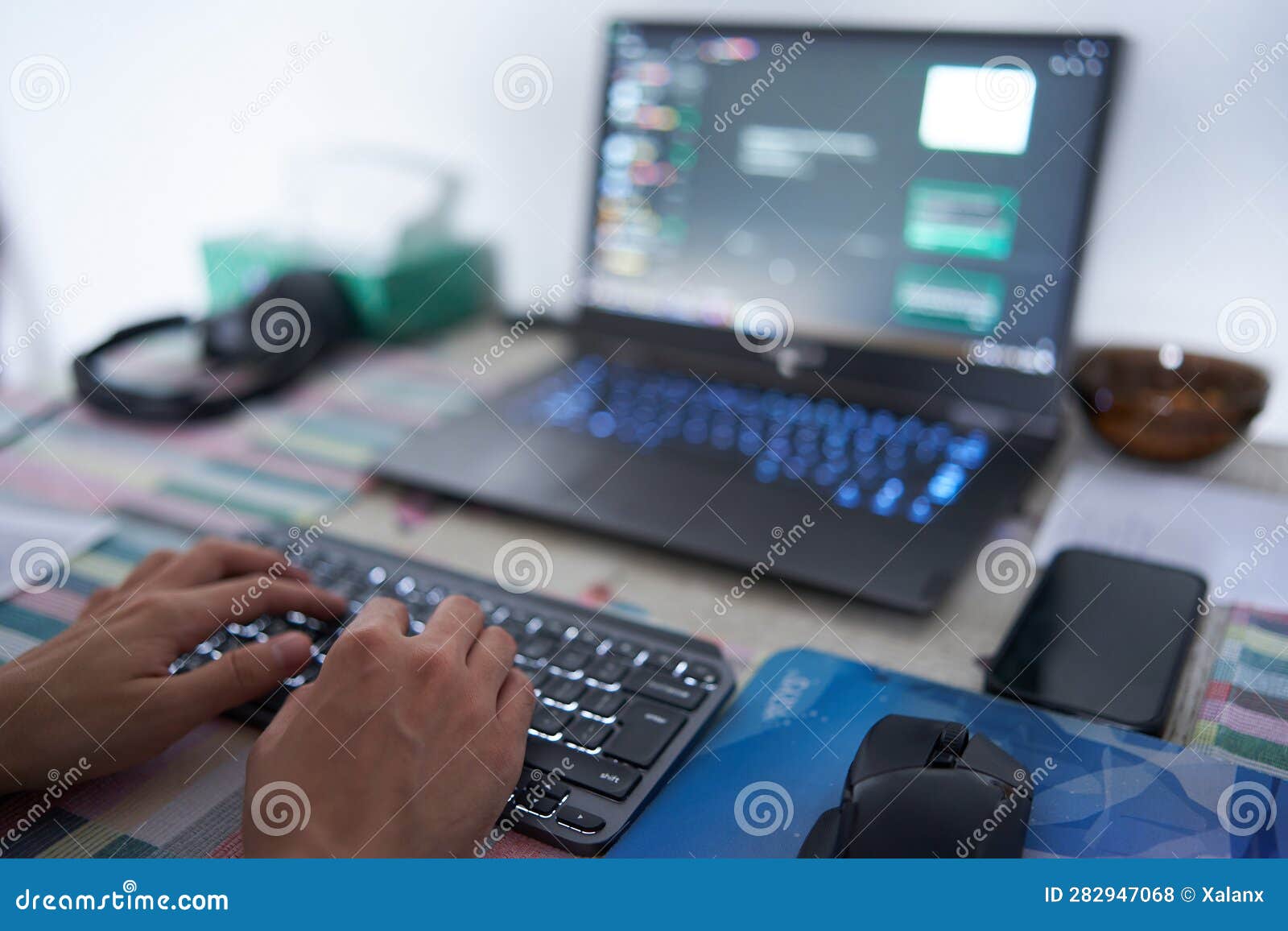 Software Developer Working from Home Stock Photo - Image of home
