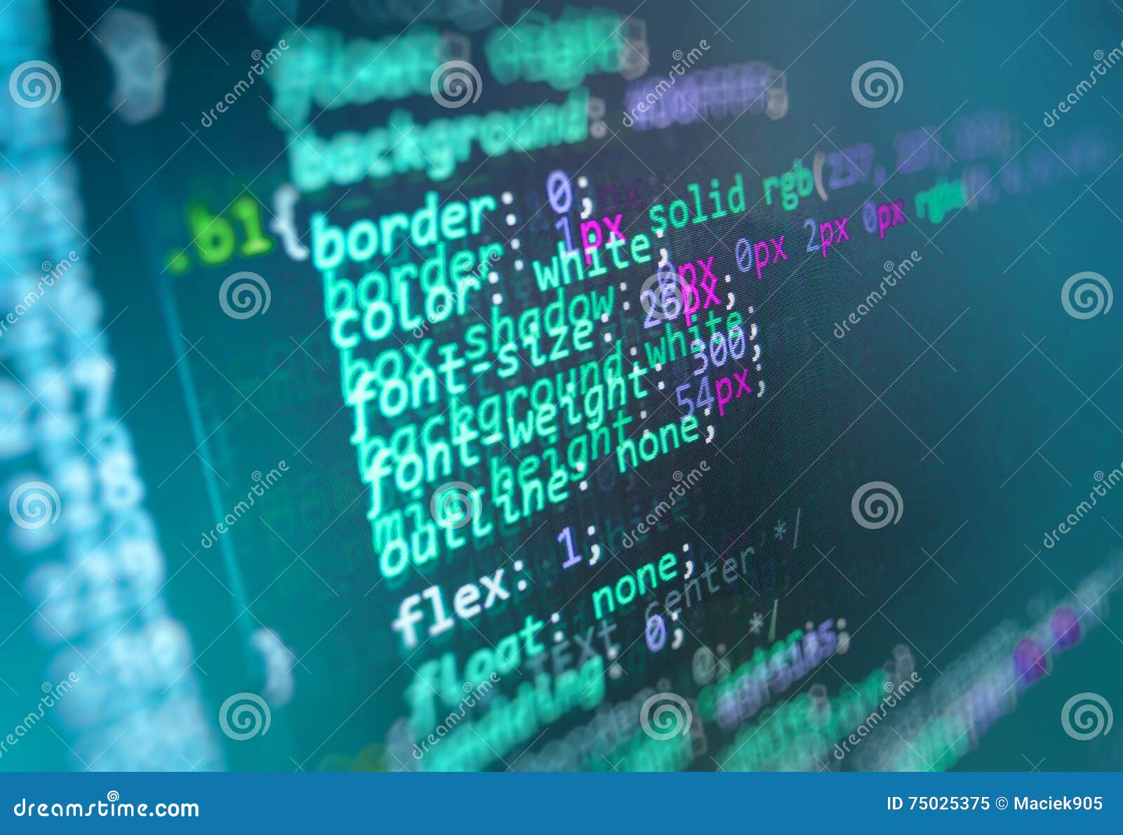Software Developer Workspace Screen Stock Image - Image of ...