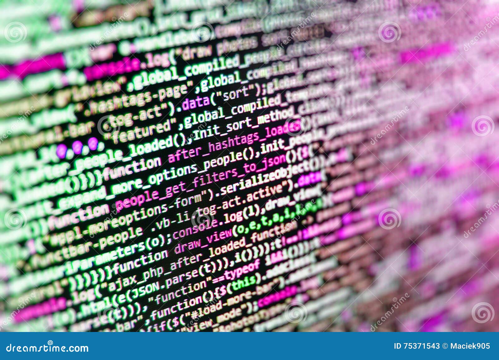 Software Developer Workspace Screen Stock Image - Image of devices ...