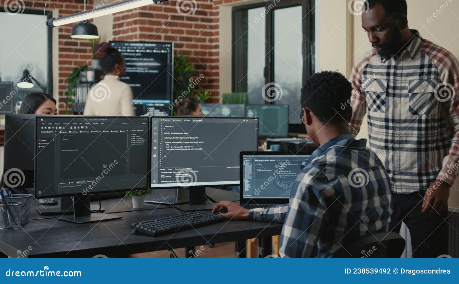 Software Developer Writing Code on Laptop and Computer Keyboard Looking ...