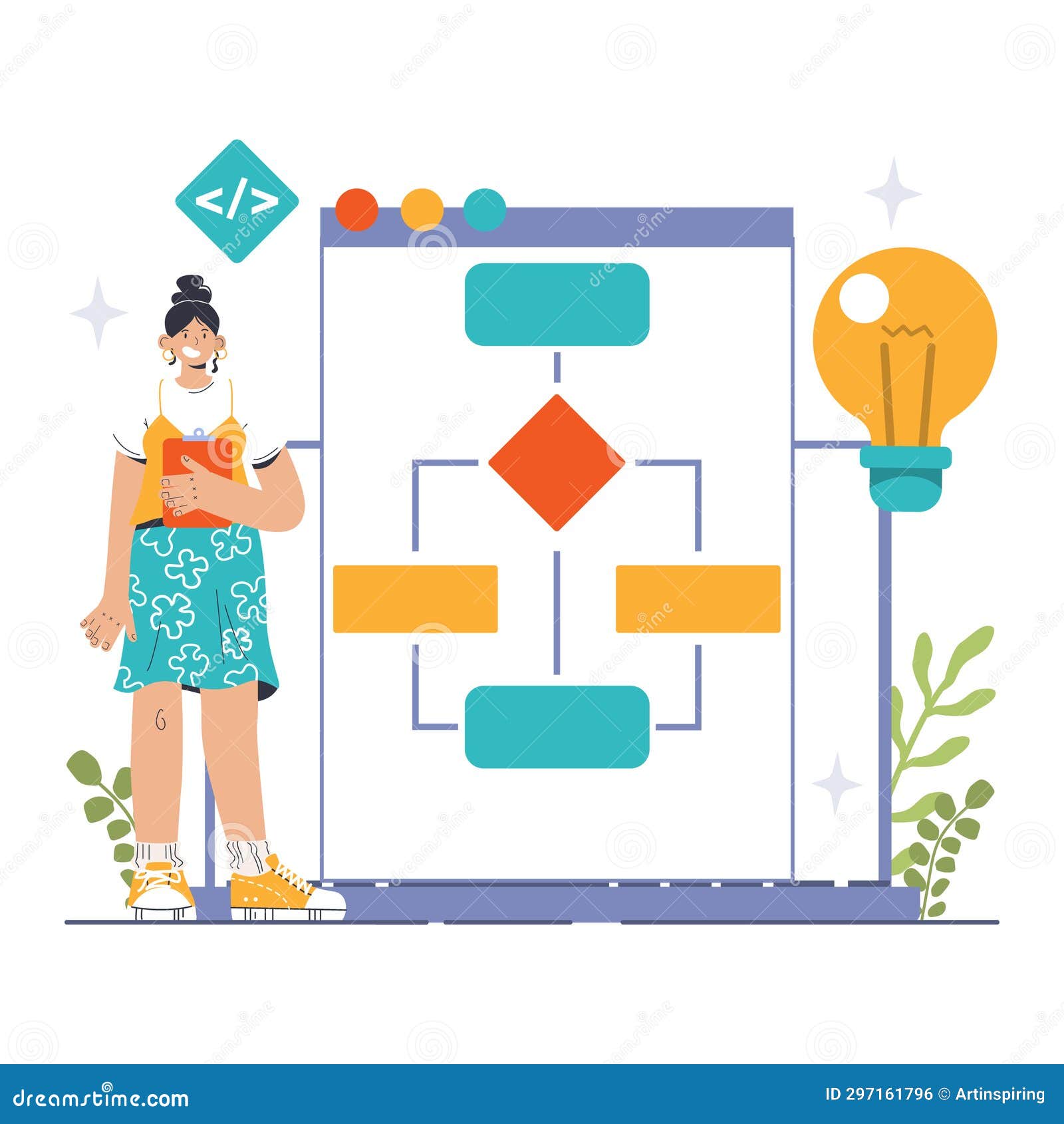 Software Development. Coding, Back-end and Front-end Engineering Stock ...