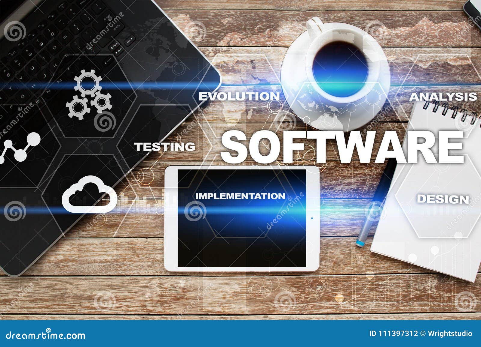 Software Development. Data Digital Programs System Technology Concept. Stock Photo Image of