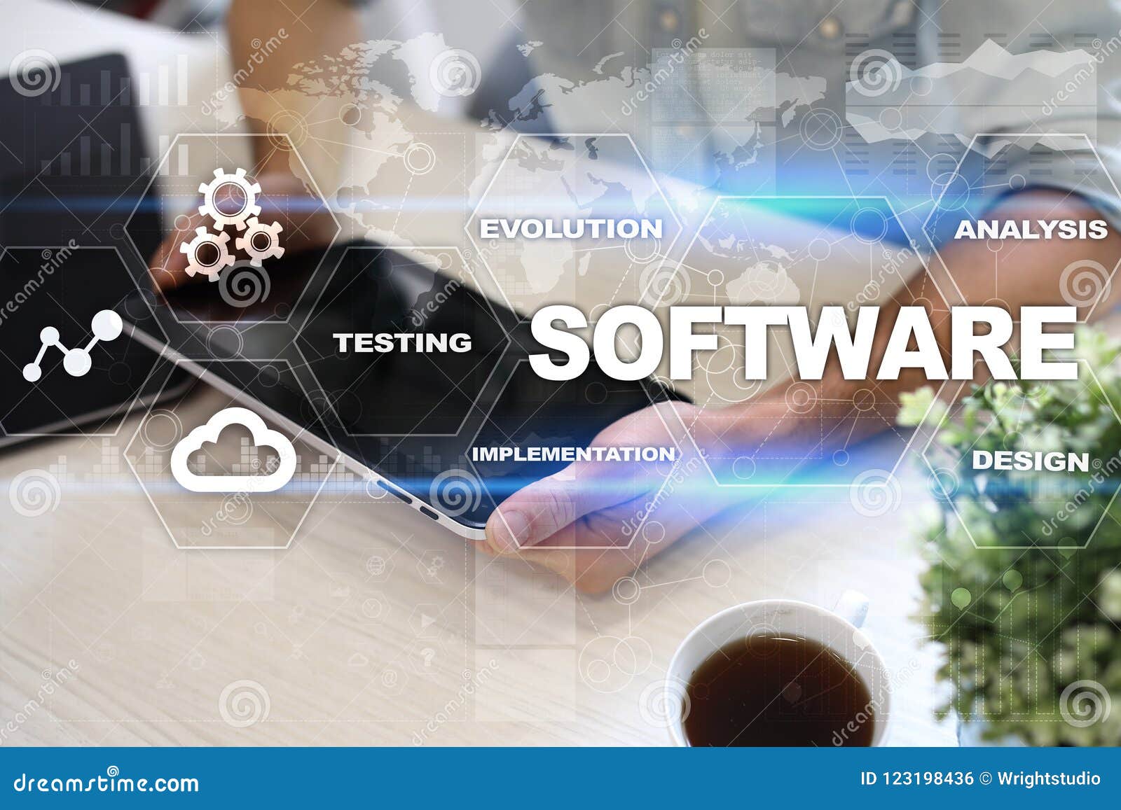 Software Development. Data Digital Programs System Technology Concept
