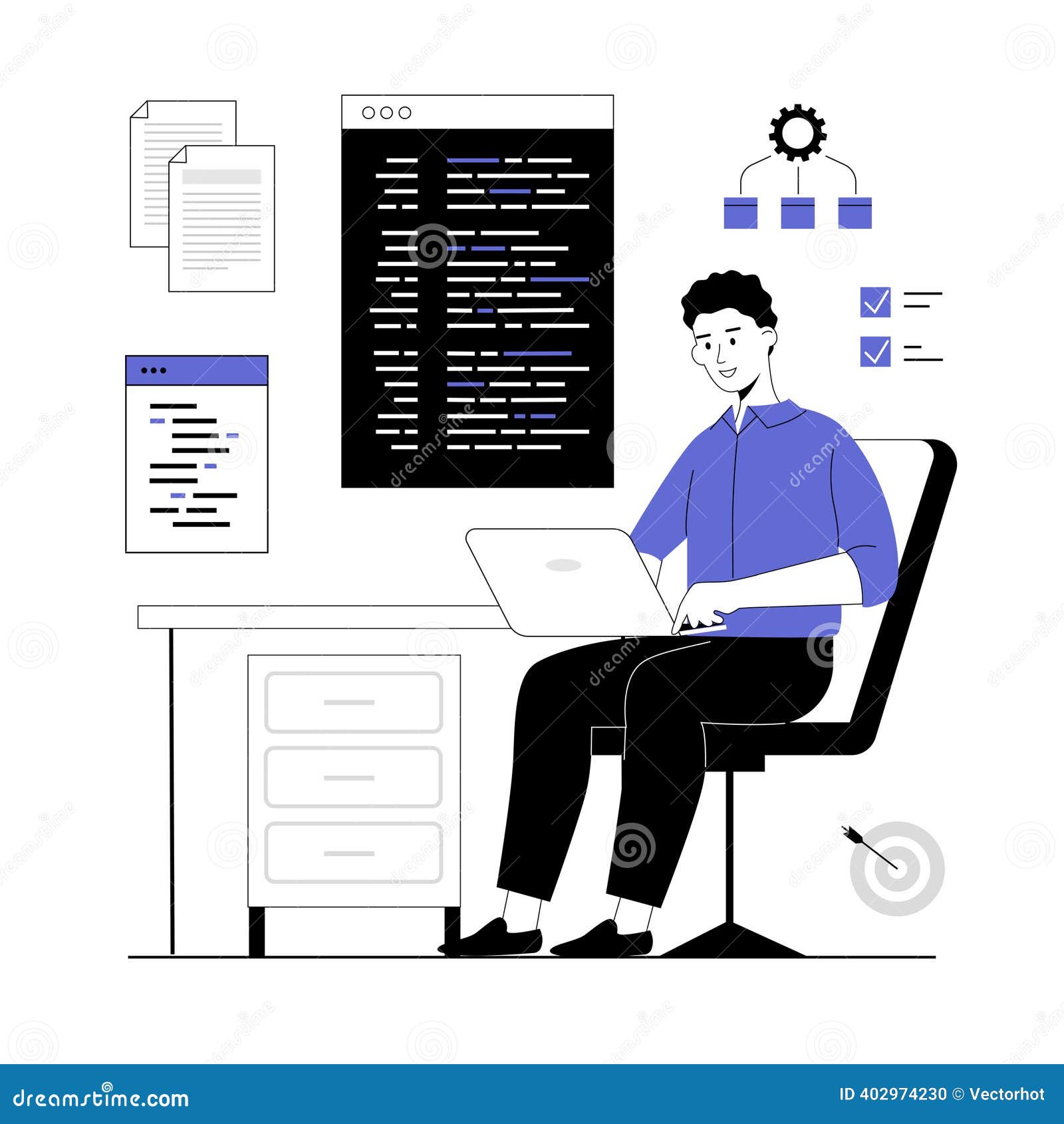 Programming, Coding Concept. Isometric Website Landing Page Template ...