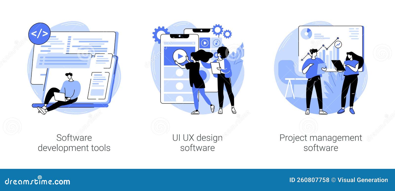 It Software Isolated Cartoon Vector Illustrations Se Stock Vector ...