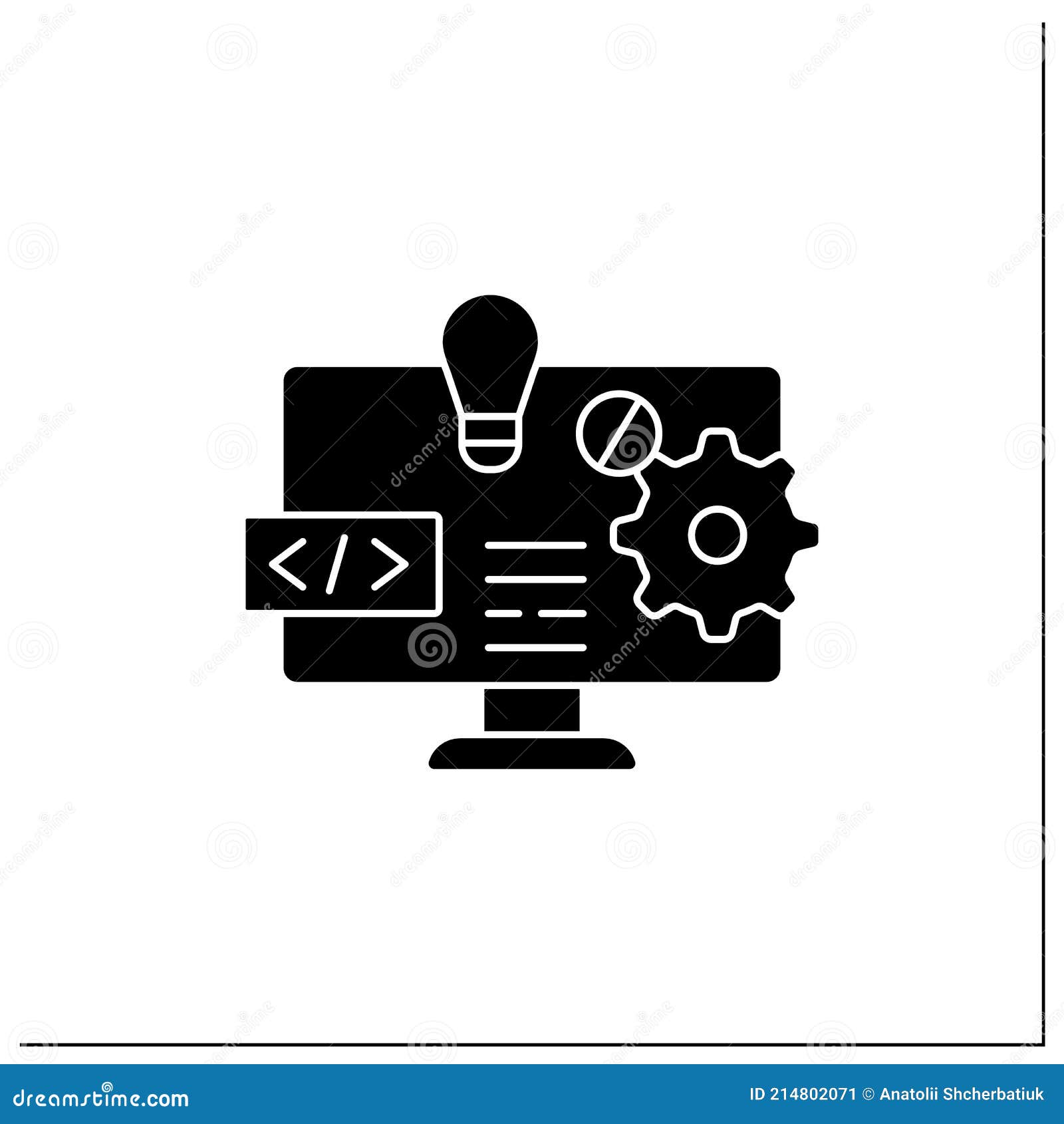 Software Platform Glyph Icon Stock Vector Illustration of developer