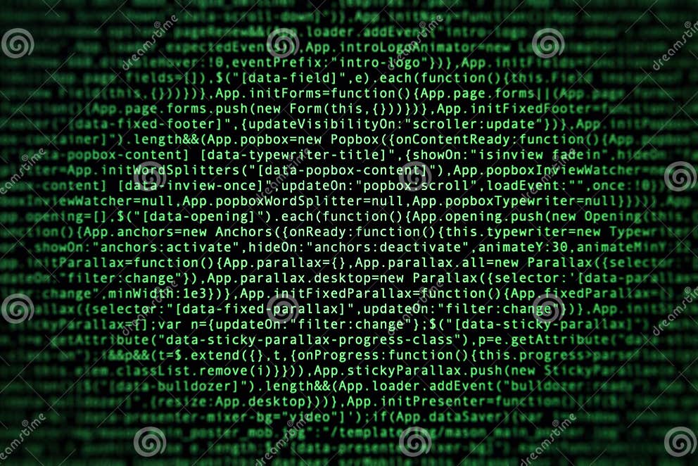 Software Source Code on Dark Background. Stock Image - Image of command ...