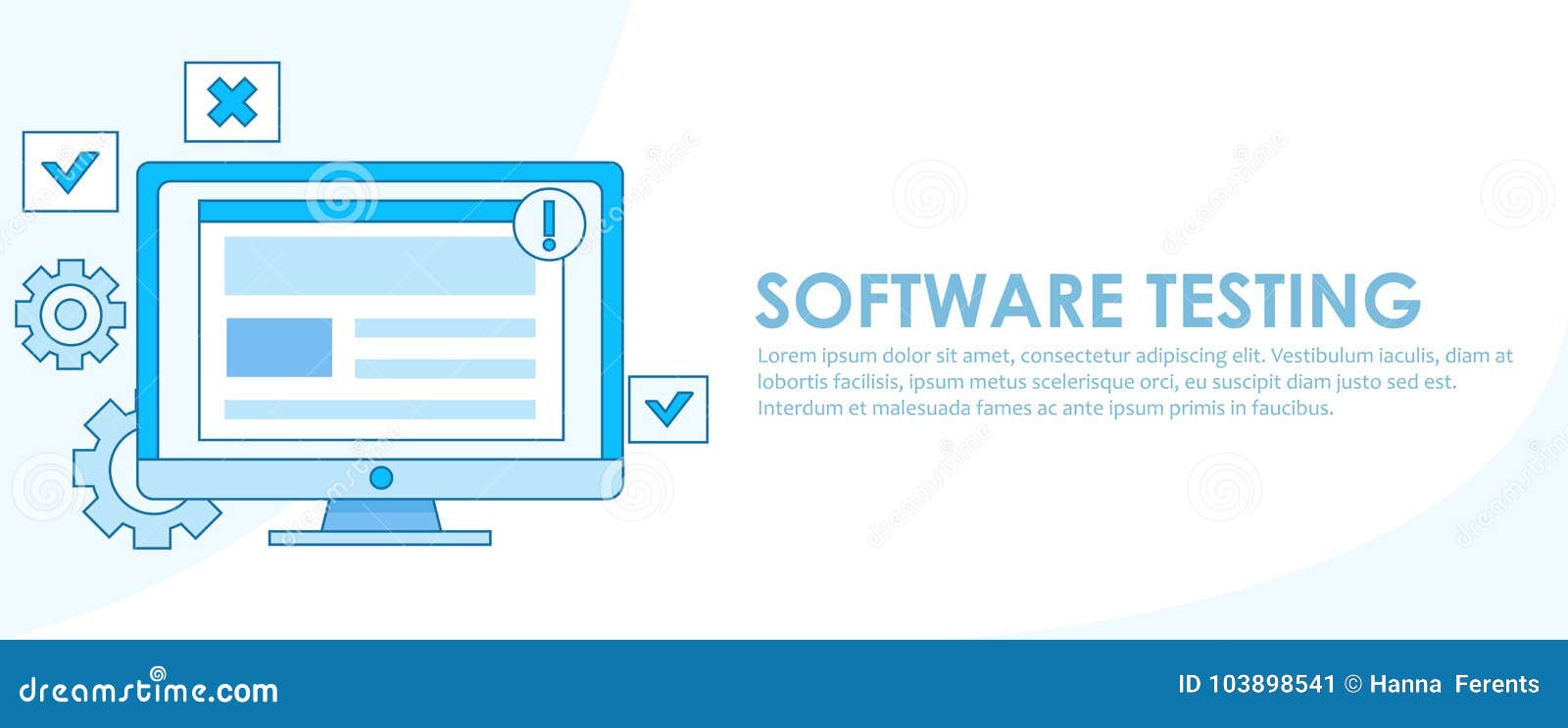 Software Testing Banner. a Computer with a Test Site Window and