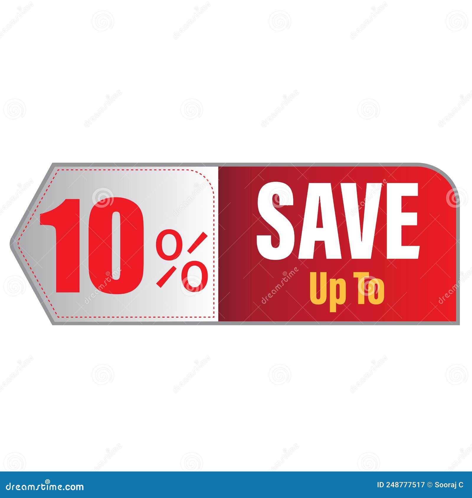 up to 10 percentage off discount promotion tag