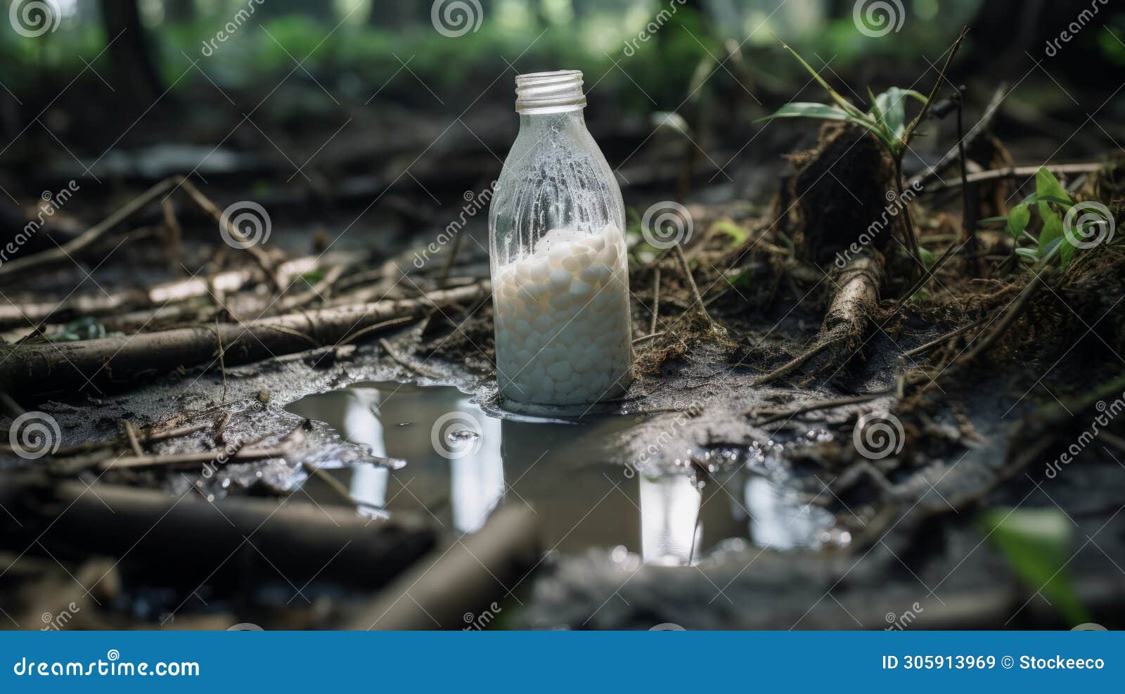 soggy milk: a conceptual installation in the woods
