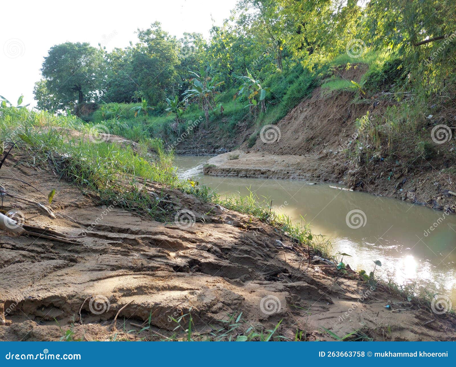 The soil and the river stock photo. Image of garden 263663758