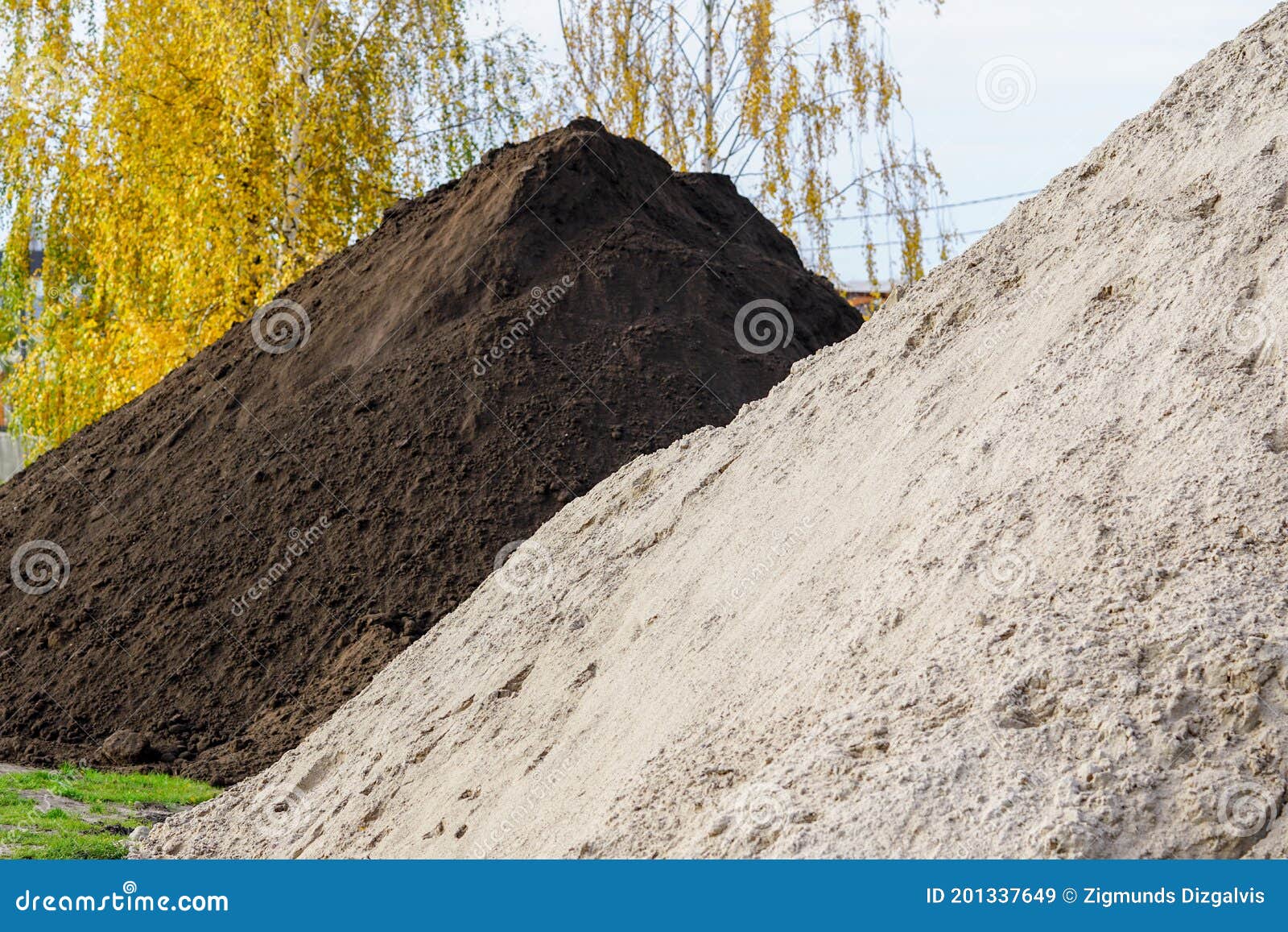 Soil and Sand Piles in the Building Materials Area Stock Image Image of autumn, soil 201337649