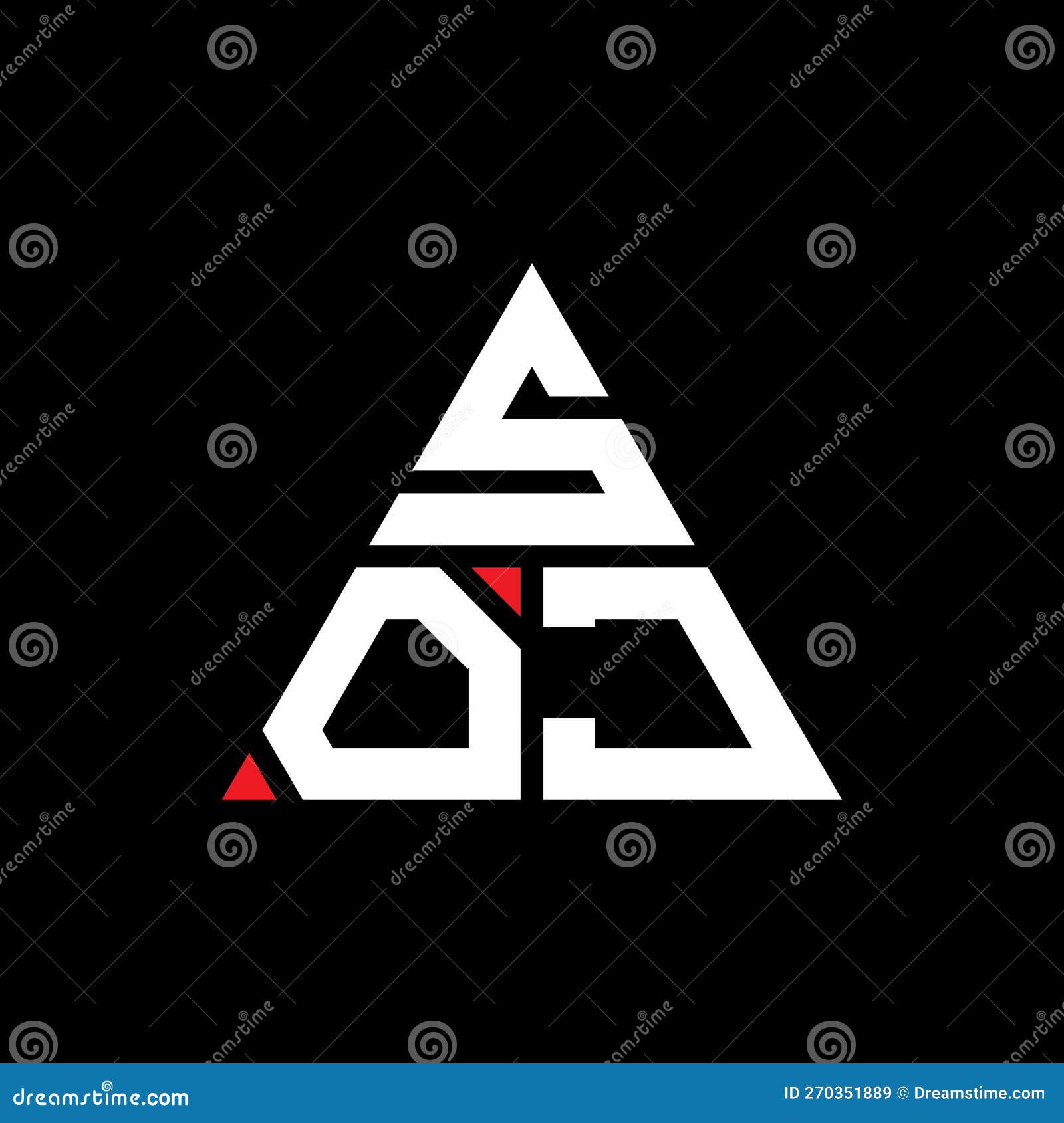 soj triangle letter logo  with triangle . soj triangle logo  monogram. soj triangle  logo template with red