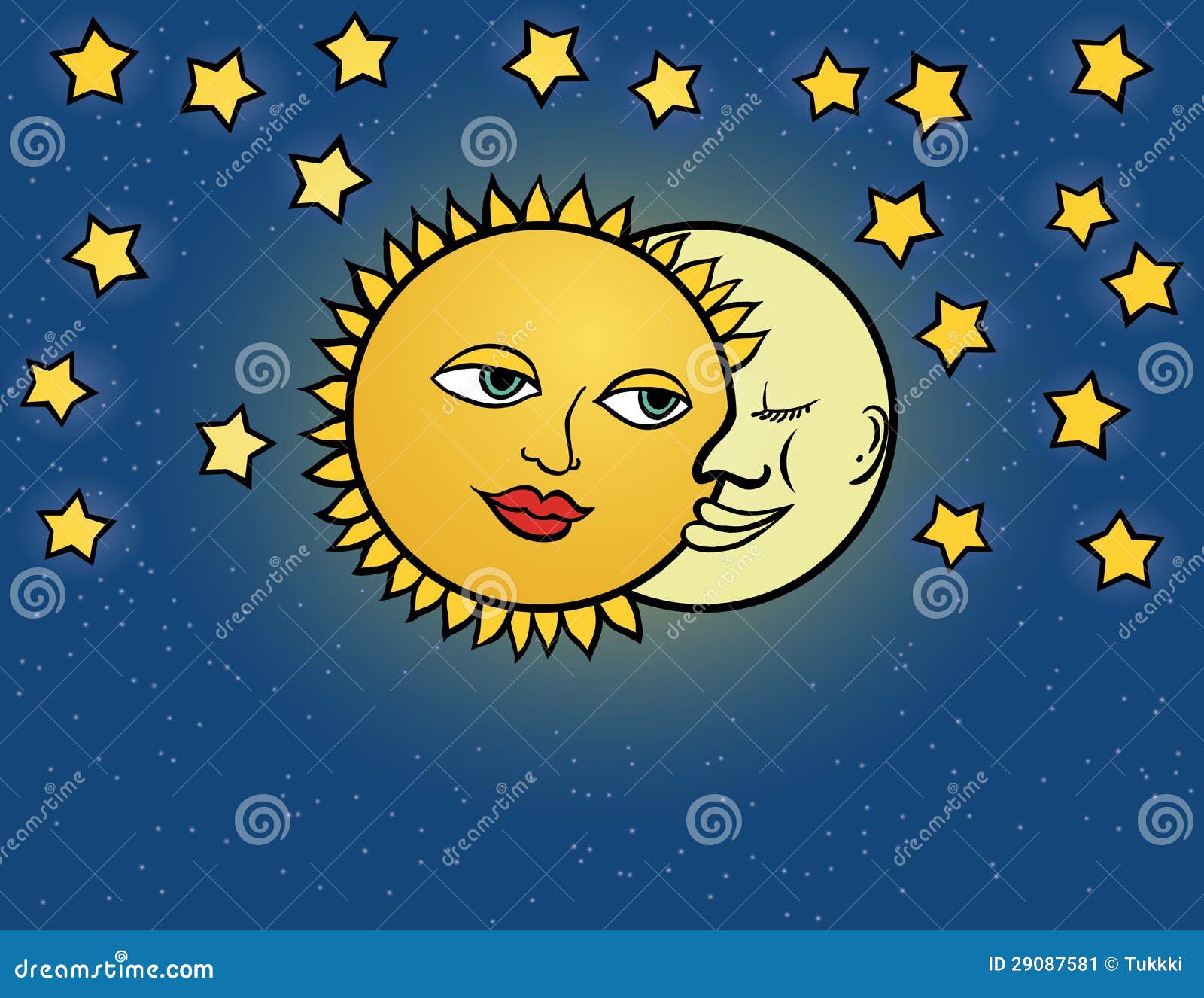 Sol De La Luna, Ejemplo Del Vector Ilustración del Vector - Ilustración de  familia, imagen: 29087581
