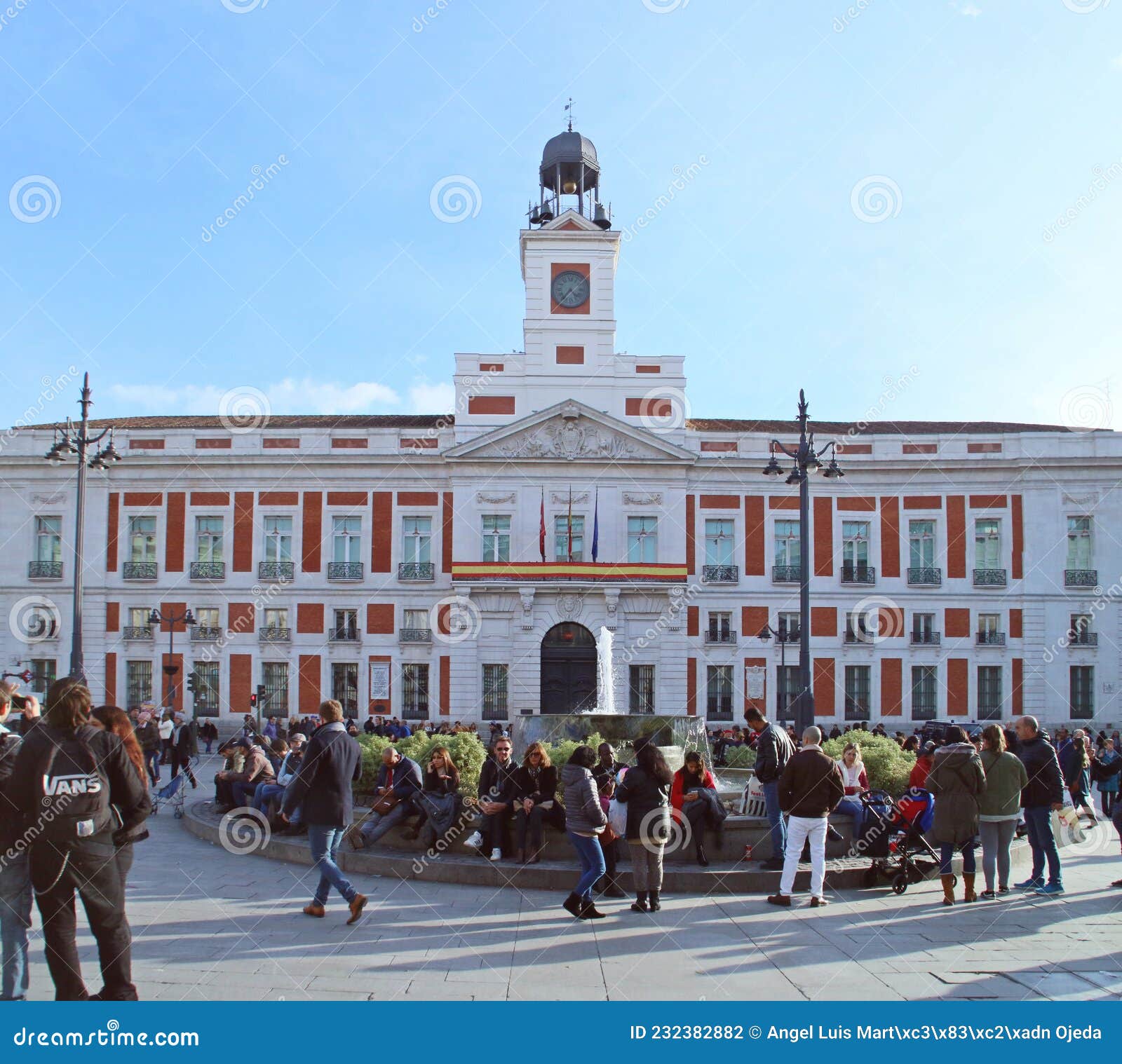 Sol English: Sun Square in the Center of Madrid Full of People