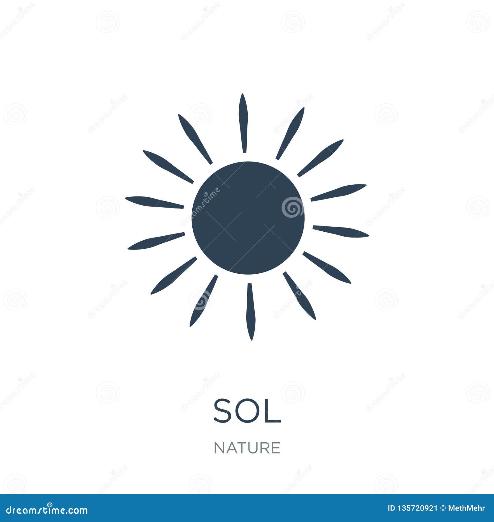 Sol Icon in Trendy Design Style. Sol Icon Isolated on White Background ...