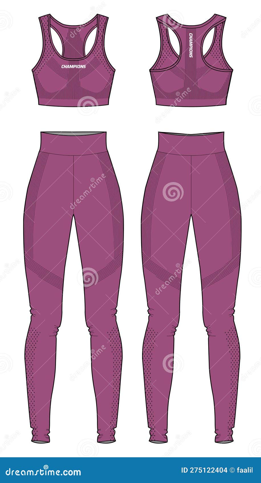 Sola De Duas Peças Com Sutiã Desportiva Superior E Leggings De Mira Ativa  Desenho Plano Ilustração De Moda Adequada Ilustração do Vetor - Ilustração  de redondo, nadada: 275122404