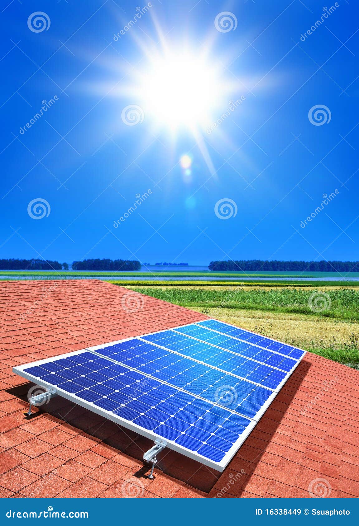 solar-cell array on roof