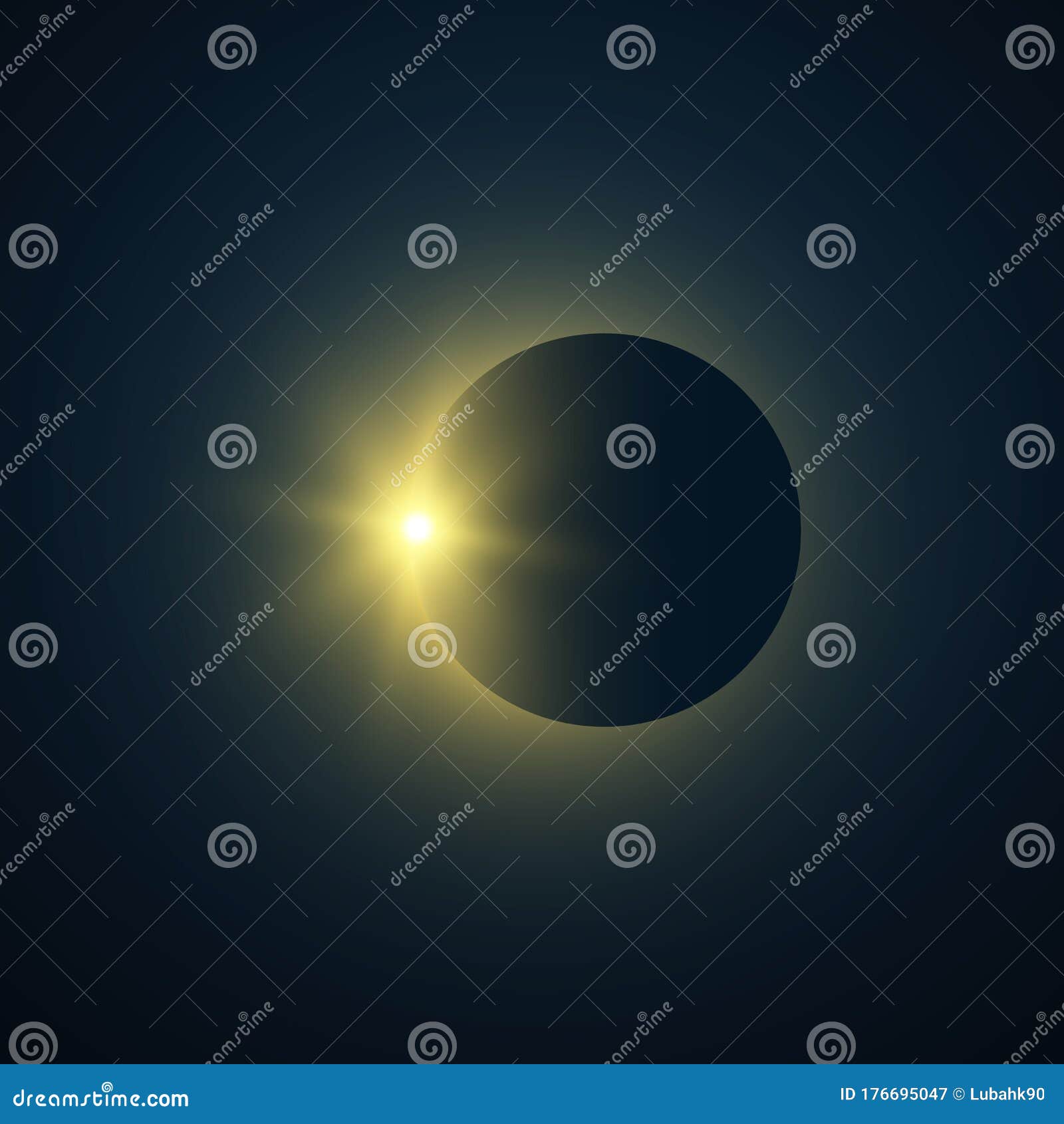 solar eclipse. total eclipse of the sun with corona. full solar eclipse phenomenon. star shining. space background. 