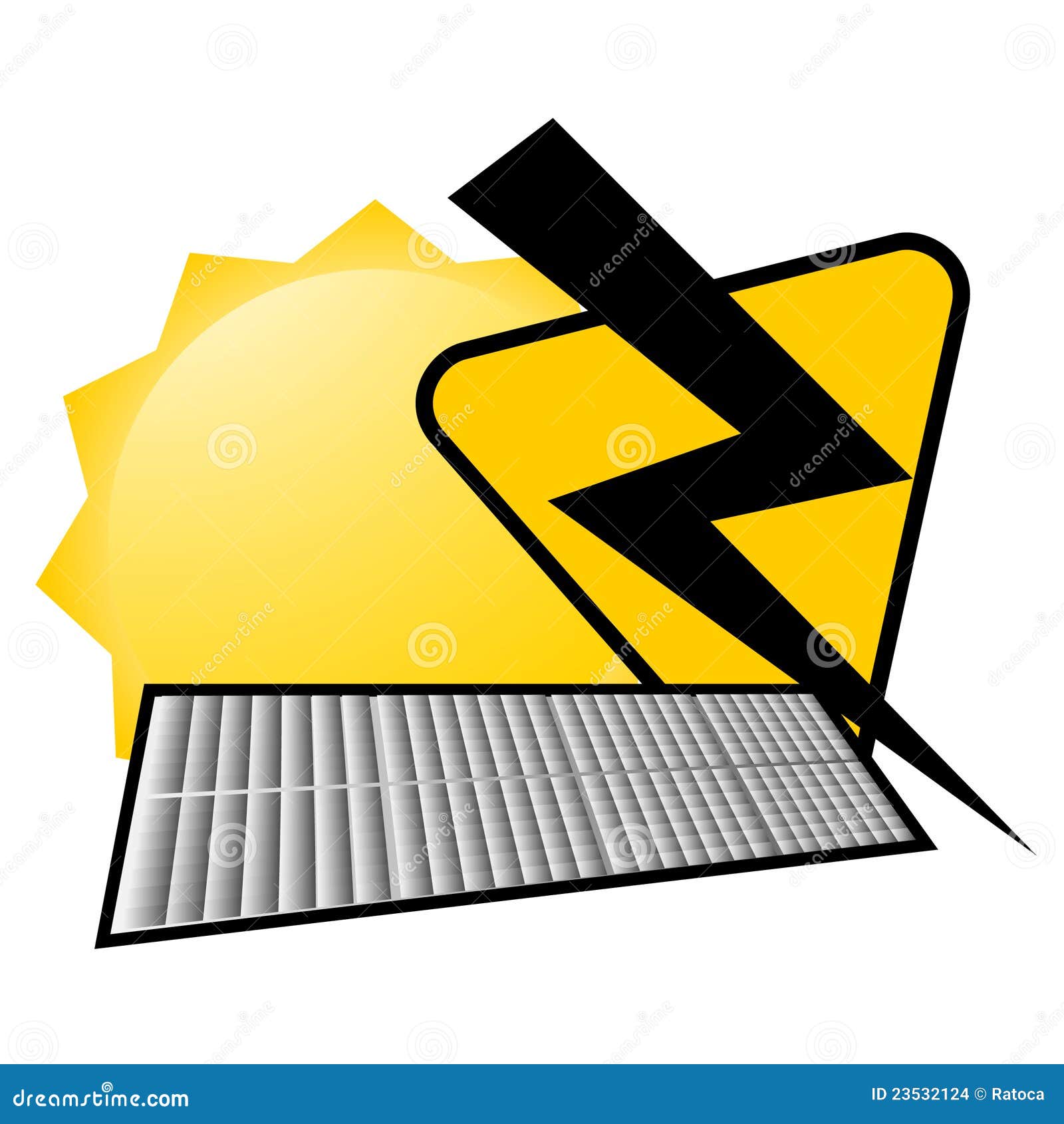 Solar energy icon stock vector. Illustration of equipment - 23532124