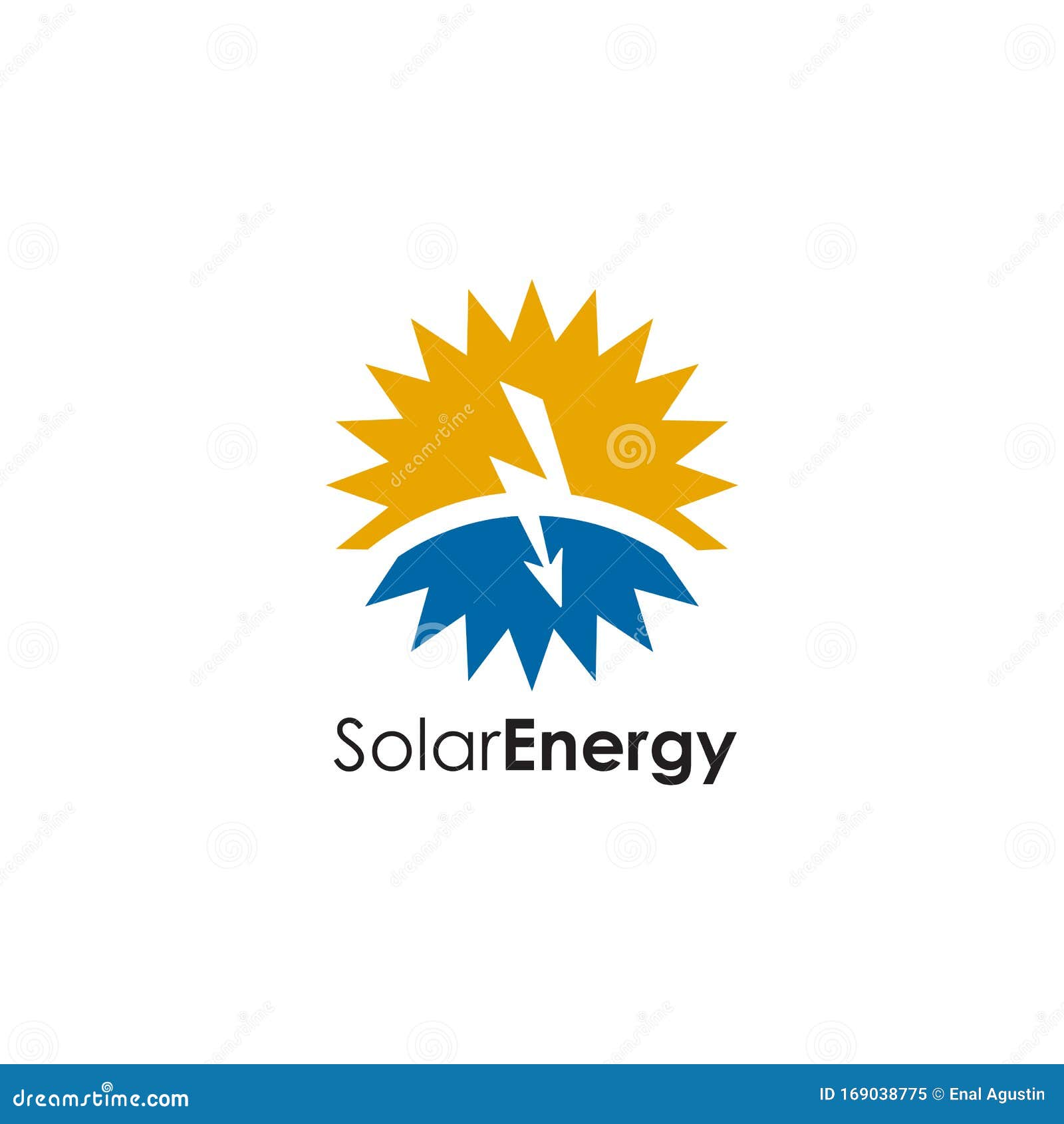 Solar Energy Industry Logo Design Vector Template Stock Vector