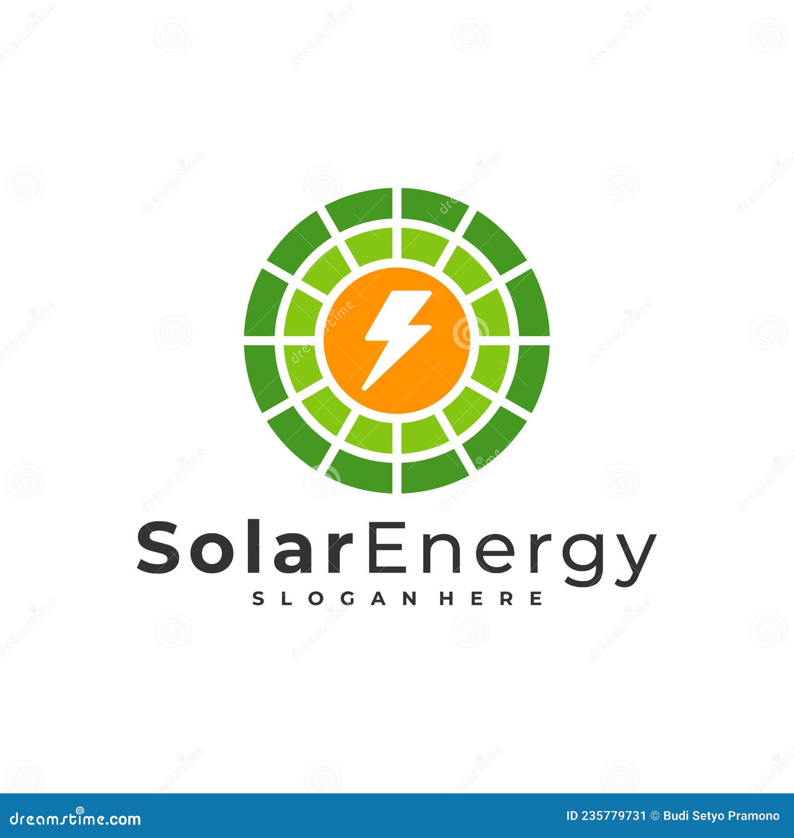 Solar Energy Logo Vector Template, Creative Solar Panel Energy Logo