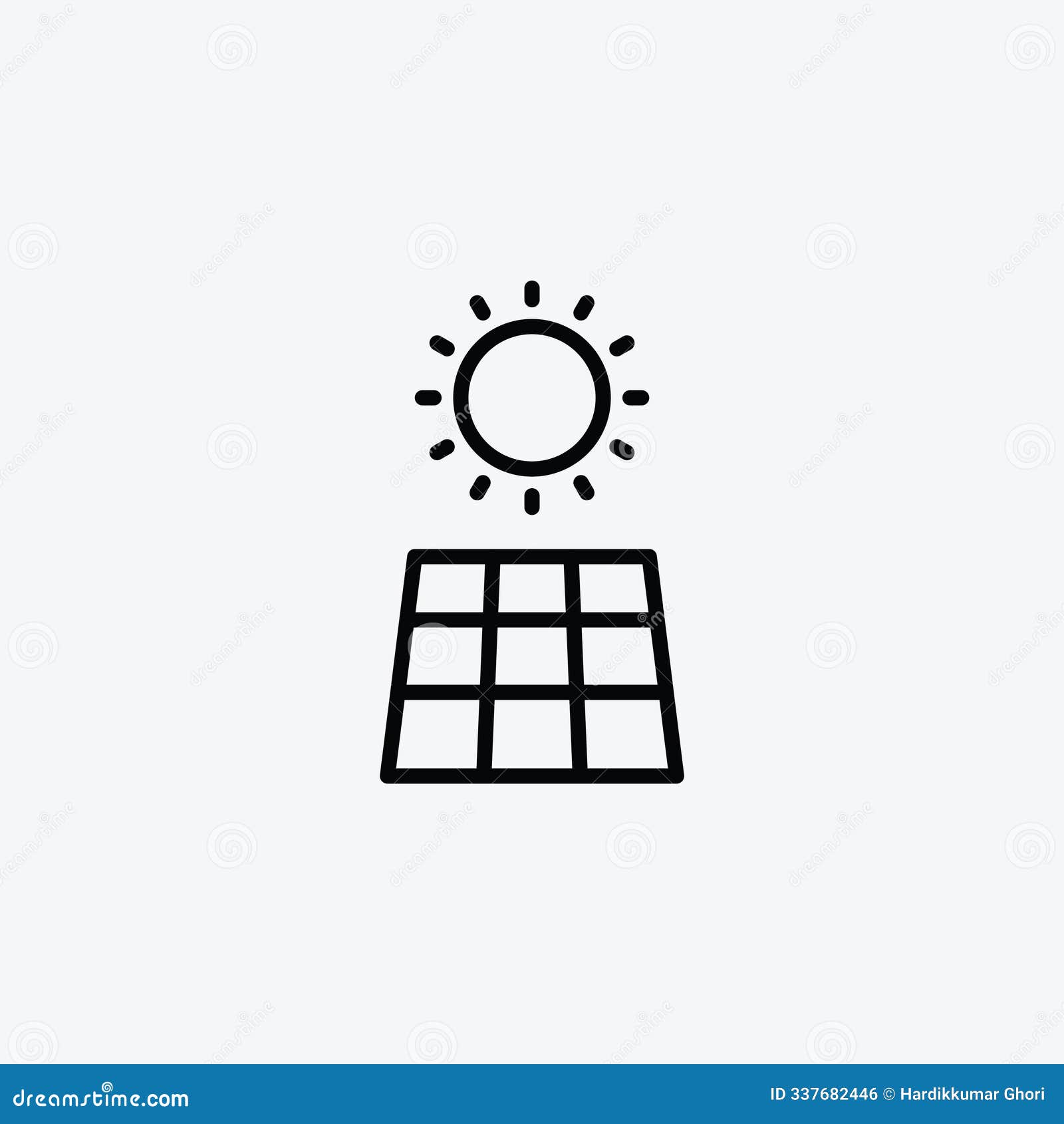 solar energyline in thin line black color. flat simple  s 