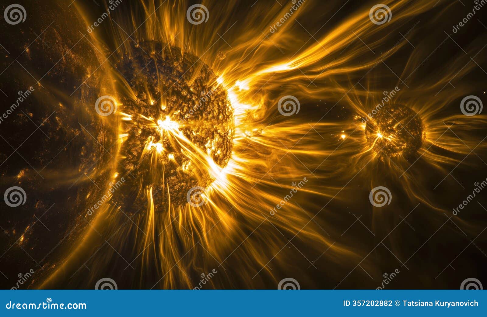 solar flares and coronal mass ejections from the sun, showcasing dynamic solar activity and plasma streams in space