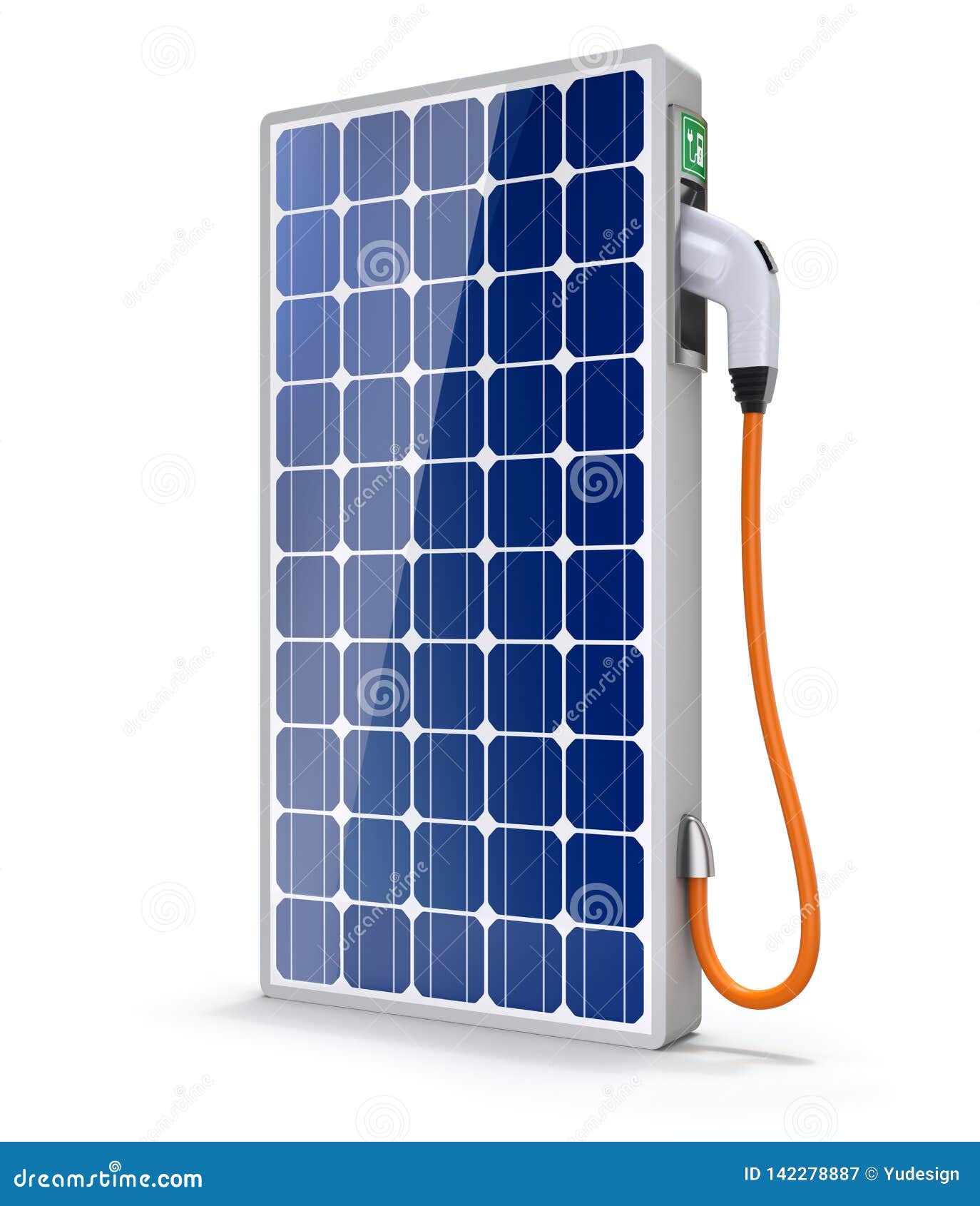 Solar Panel Car Charging Station Stock Illustration Illustration of