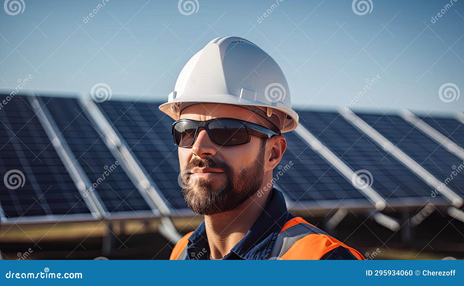 Solar Panel Design and Installation Engineer Stock Illustration