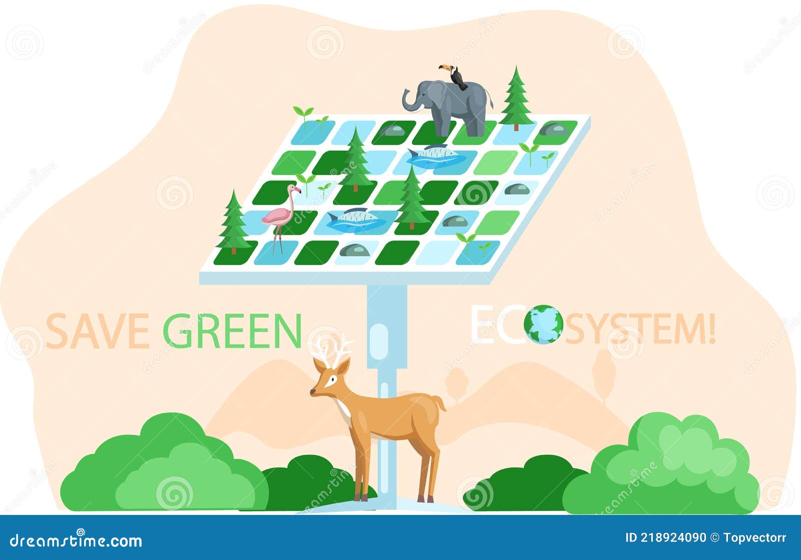 Solar Panel with Different Animals and Birds. Production of Electricity without Harm To Environment Stock Vector - Illustration of vector, tree: 218924090 Solar Panel with Different Animals and Birds. Production of Electricity without Harm To Environment Stock Vector - Illustration of vector, tree: 218924090